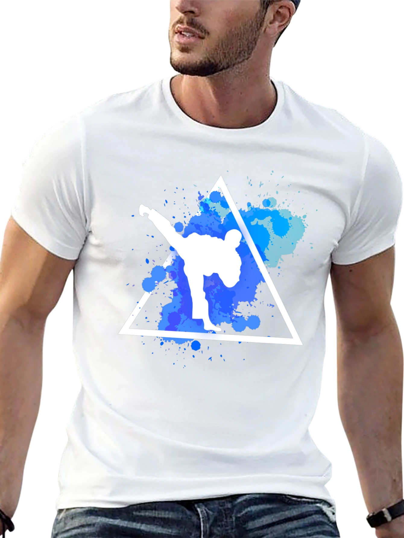 Karate Kick T-Shirt - Black Cotton Graphic Tee
