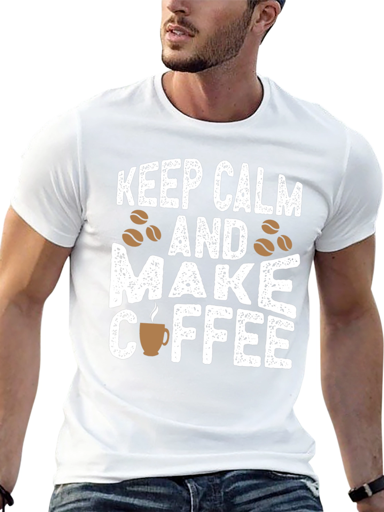 Keep Calm & Make Coffee Graphic T-Shirt