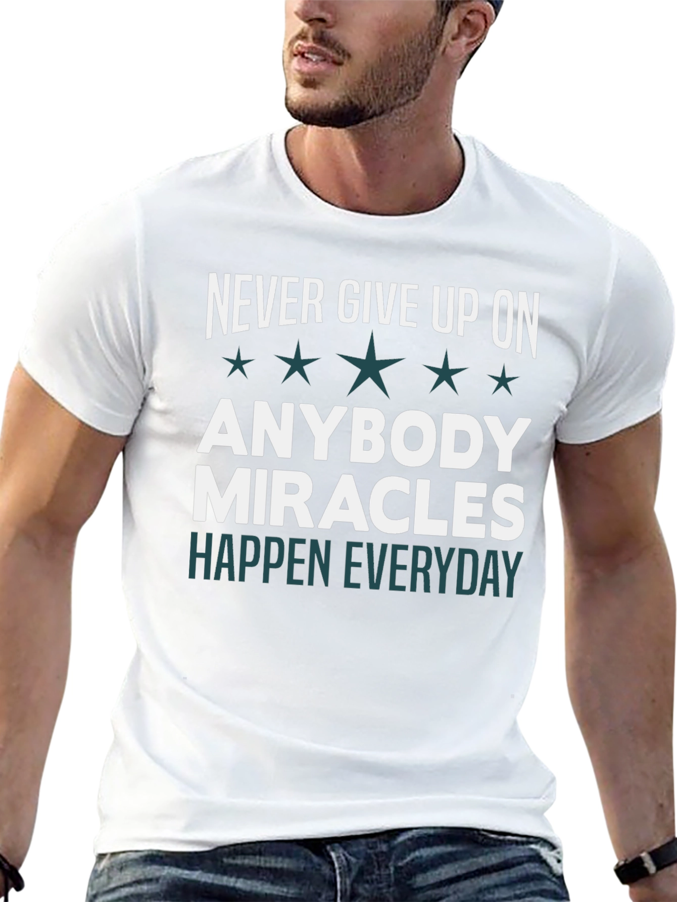 Inspirational Graphic T-Shirt: Never Give Up