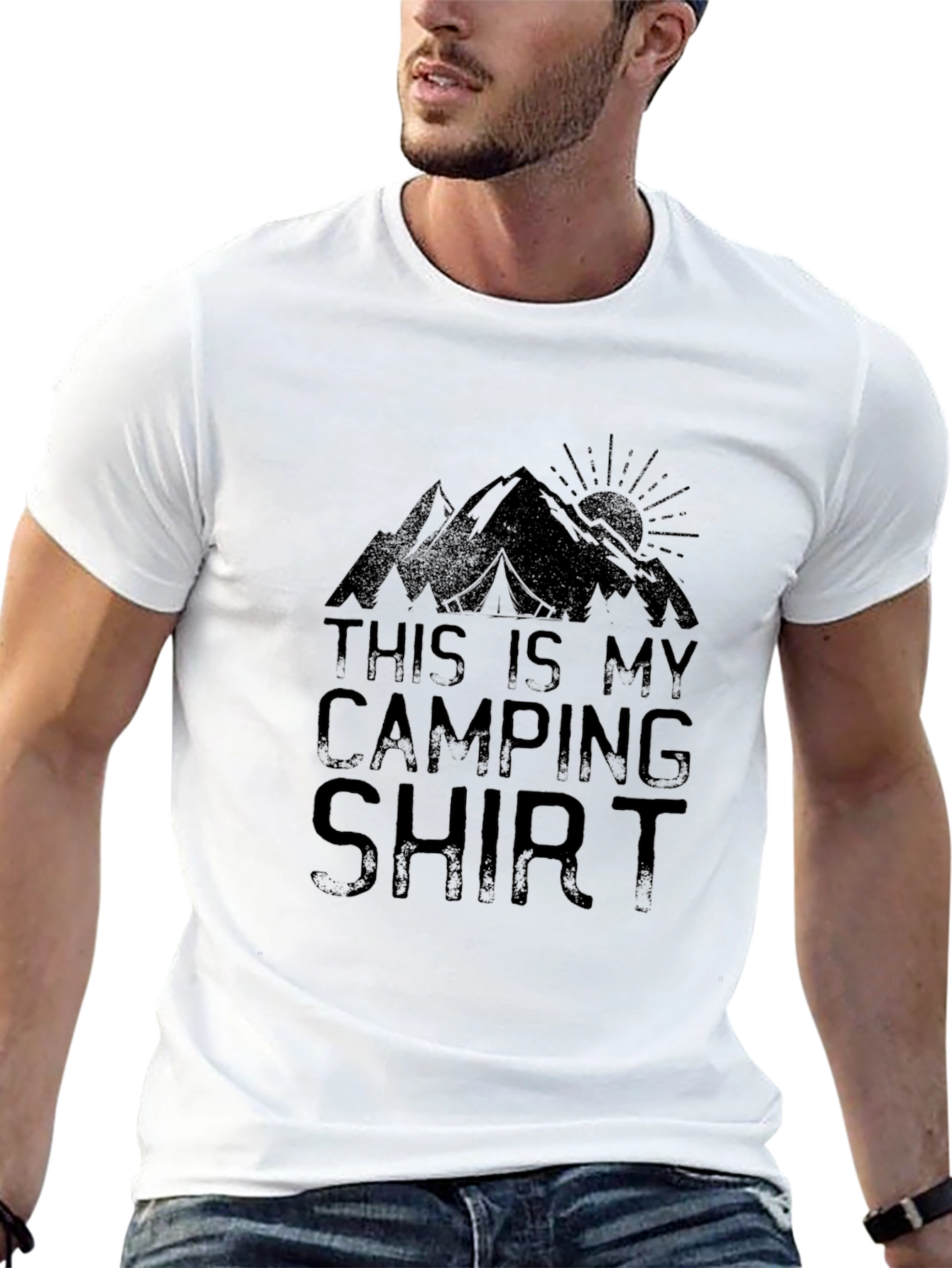 Camping Shirt - Mens Black Graphic Tee