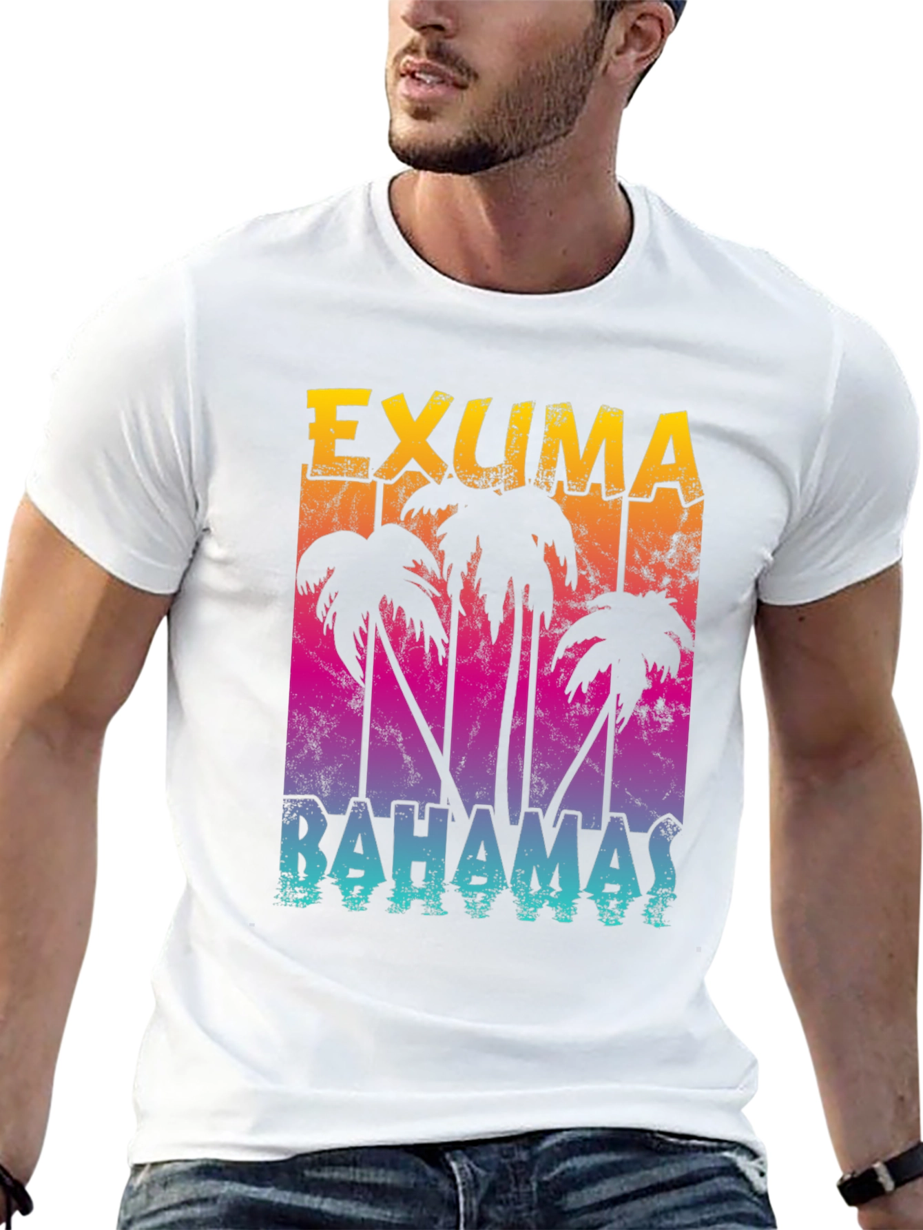 Exuma Bahamas Palm Tree Graphic T-Shirt