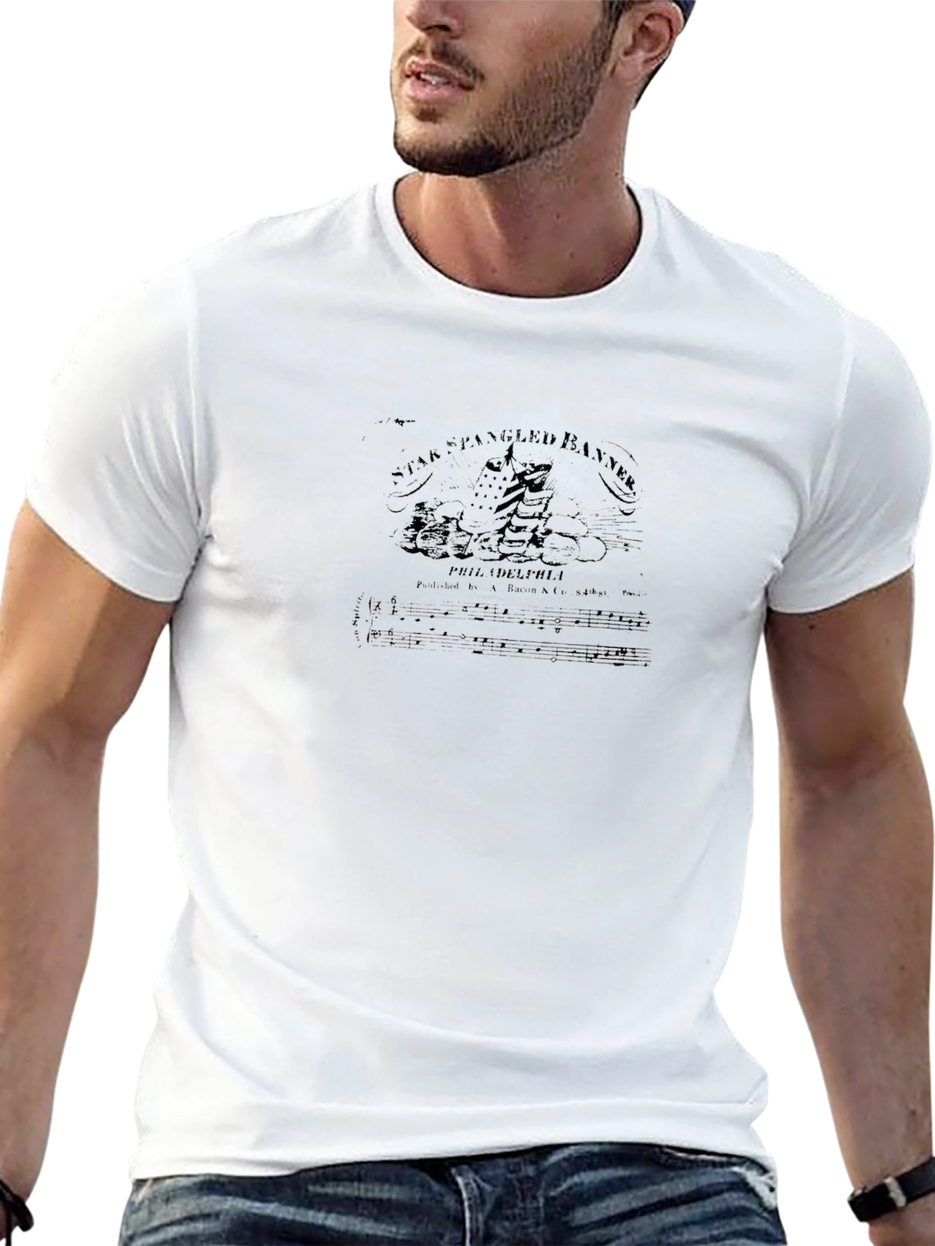 Star Spangled Banner Graphic Tee - Black