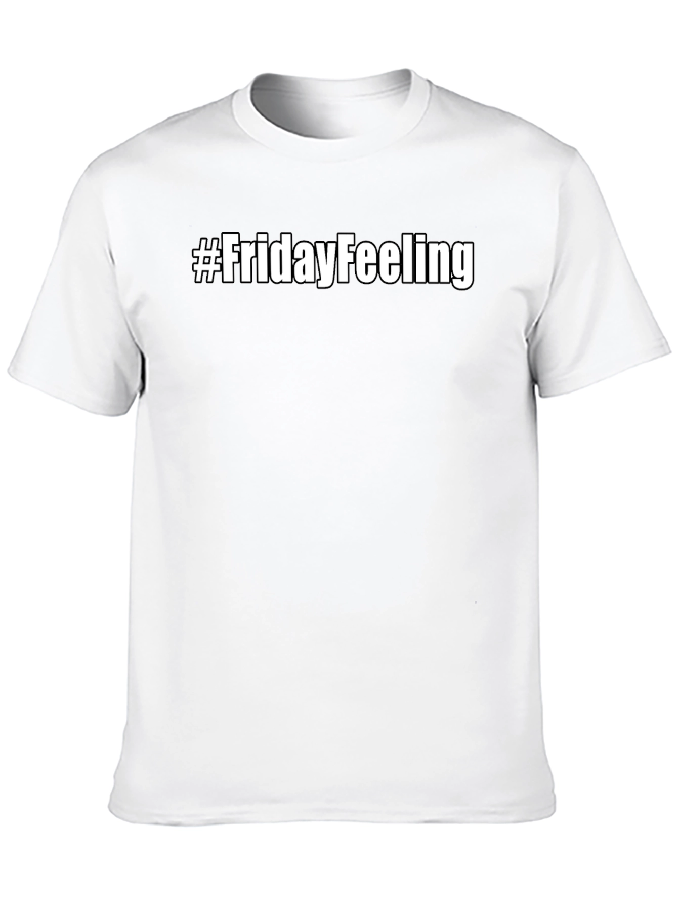 #FridayFeeling Black Graphic Tee - Mens Casual T-Shirt