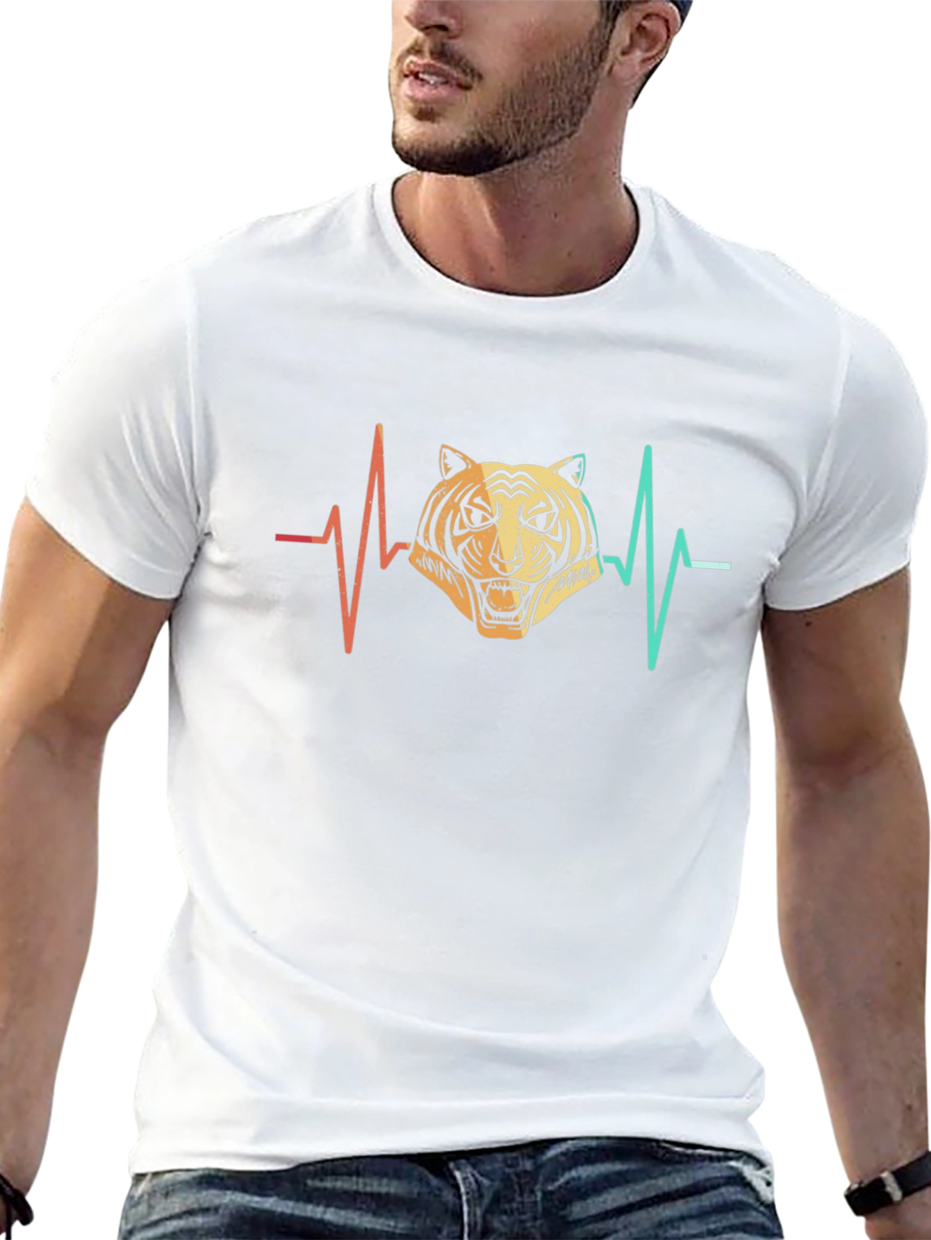 Tiger Heartbeat Graphic Tee - Mens Black T-Shirt
