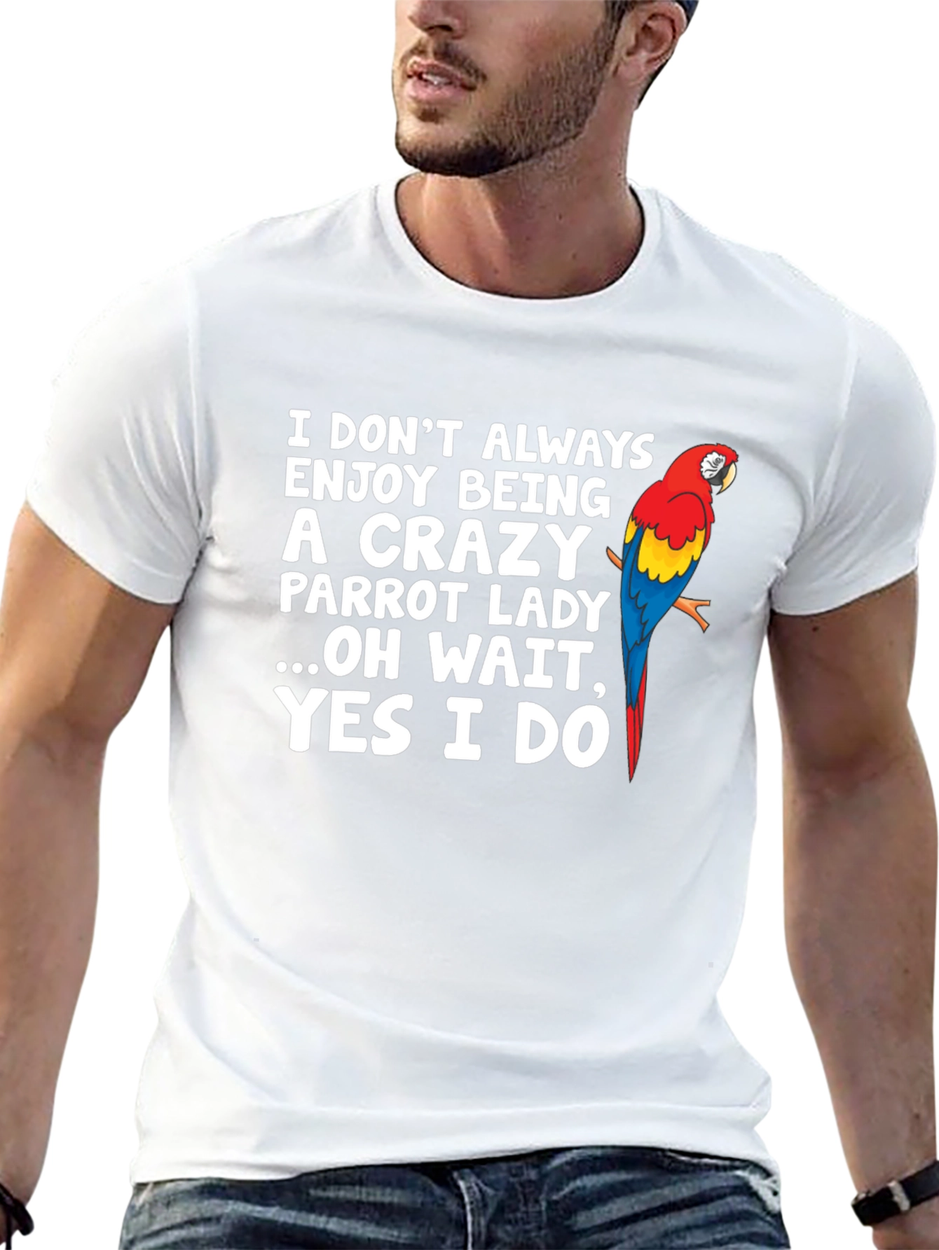 Crazy Parrot Lady Graphic T-Shirt - Unisex