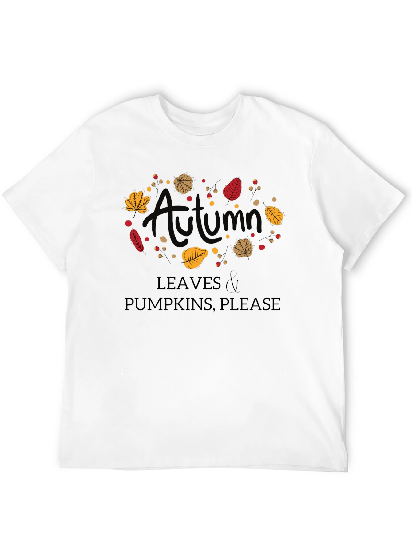 Autumn Leaves & Pumpkins Please T-Shirt