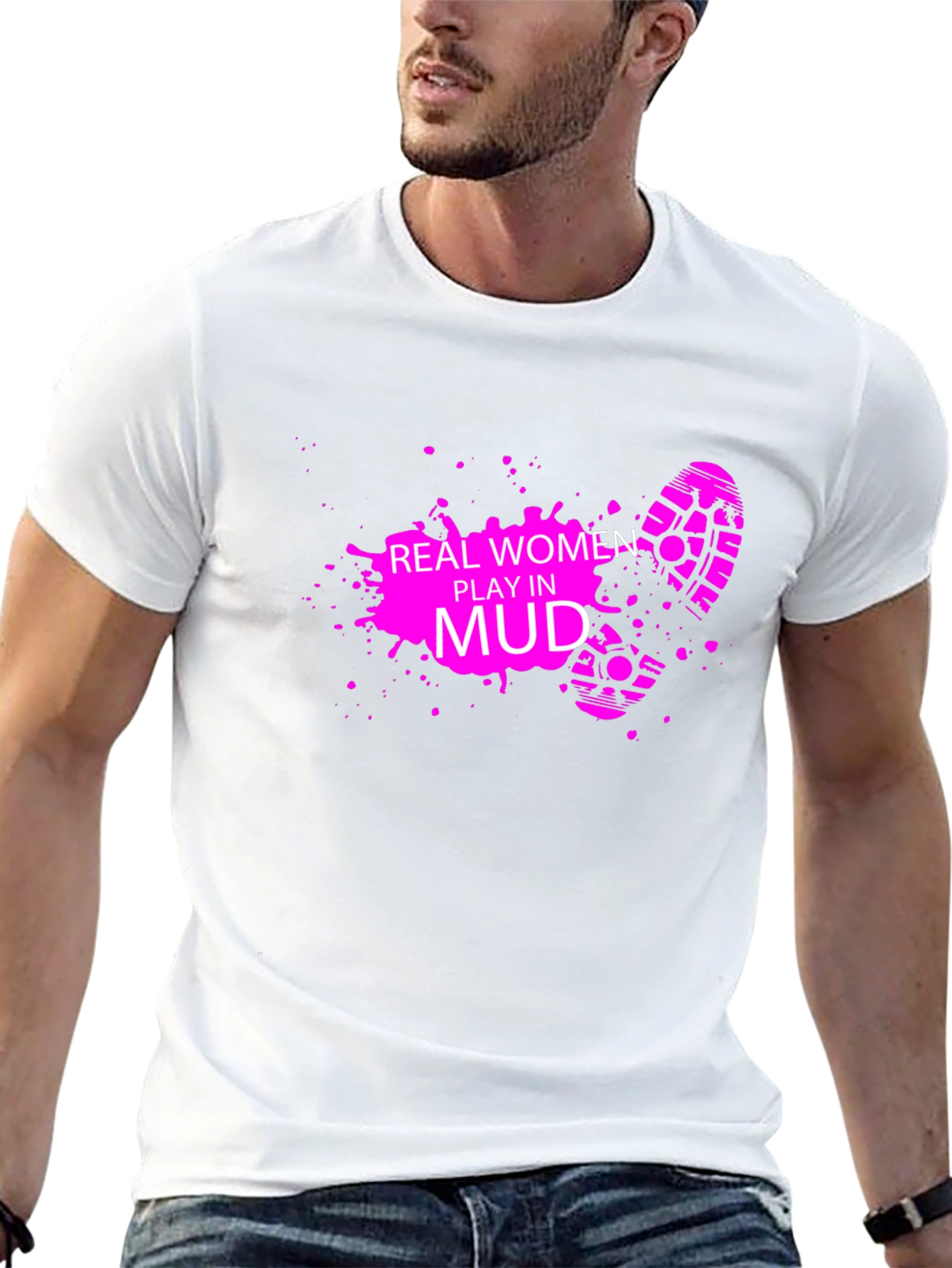 Real Women Play in Mud Black T-Shirt