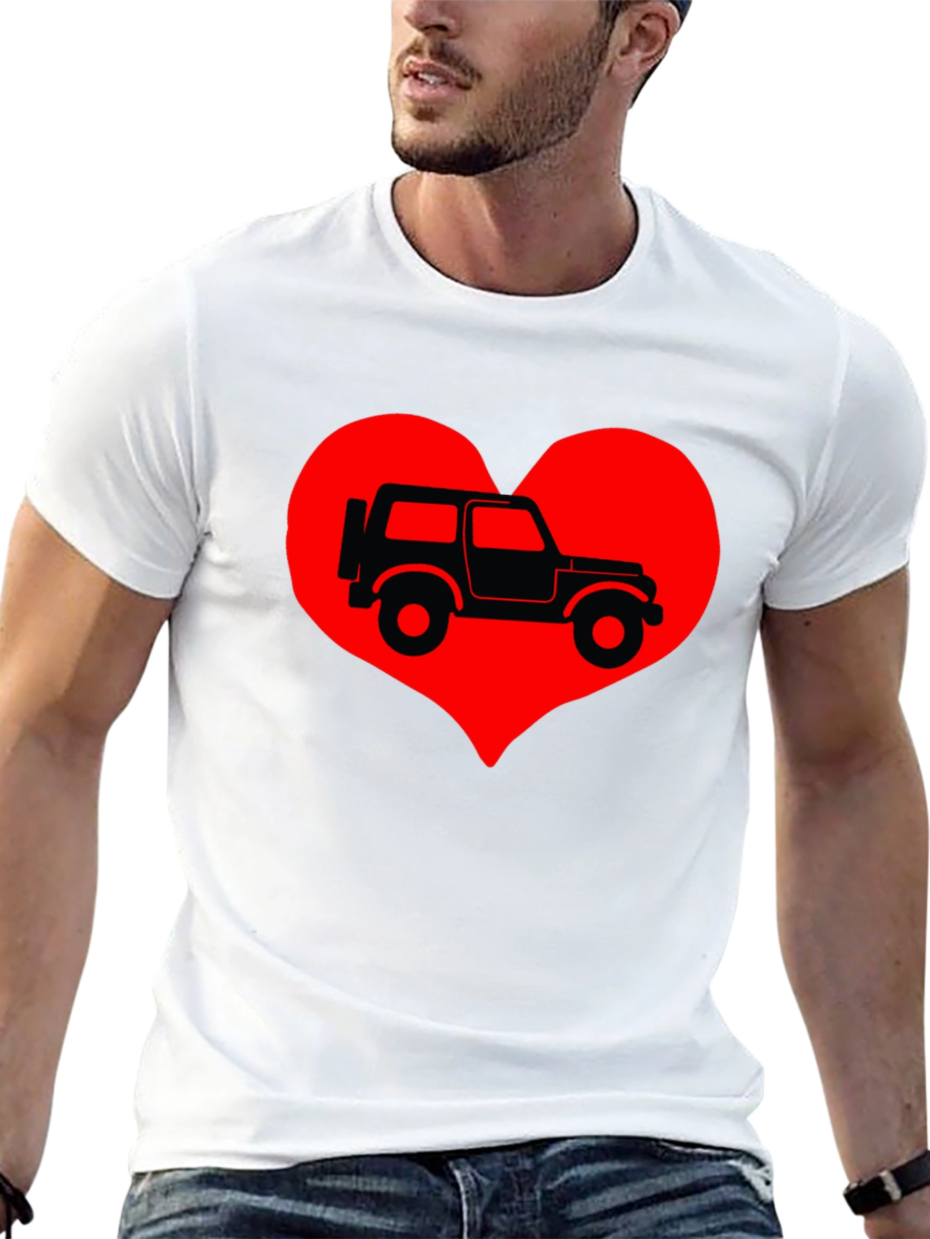 Jeep Heart T-Shirt - Classic Car Lover Tee