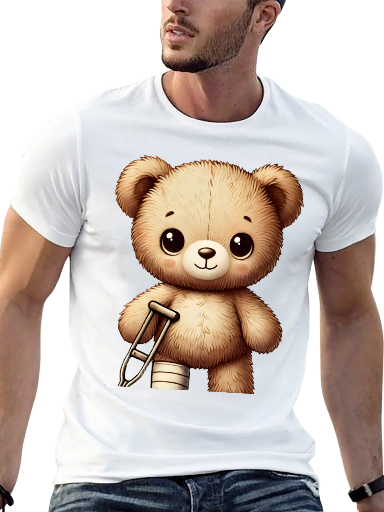 Teddy Bear Graphic T-Shirt - Get Well Soon!