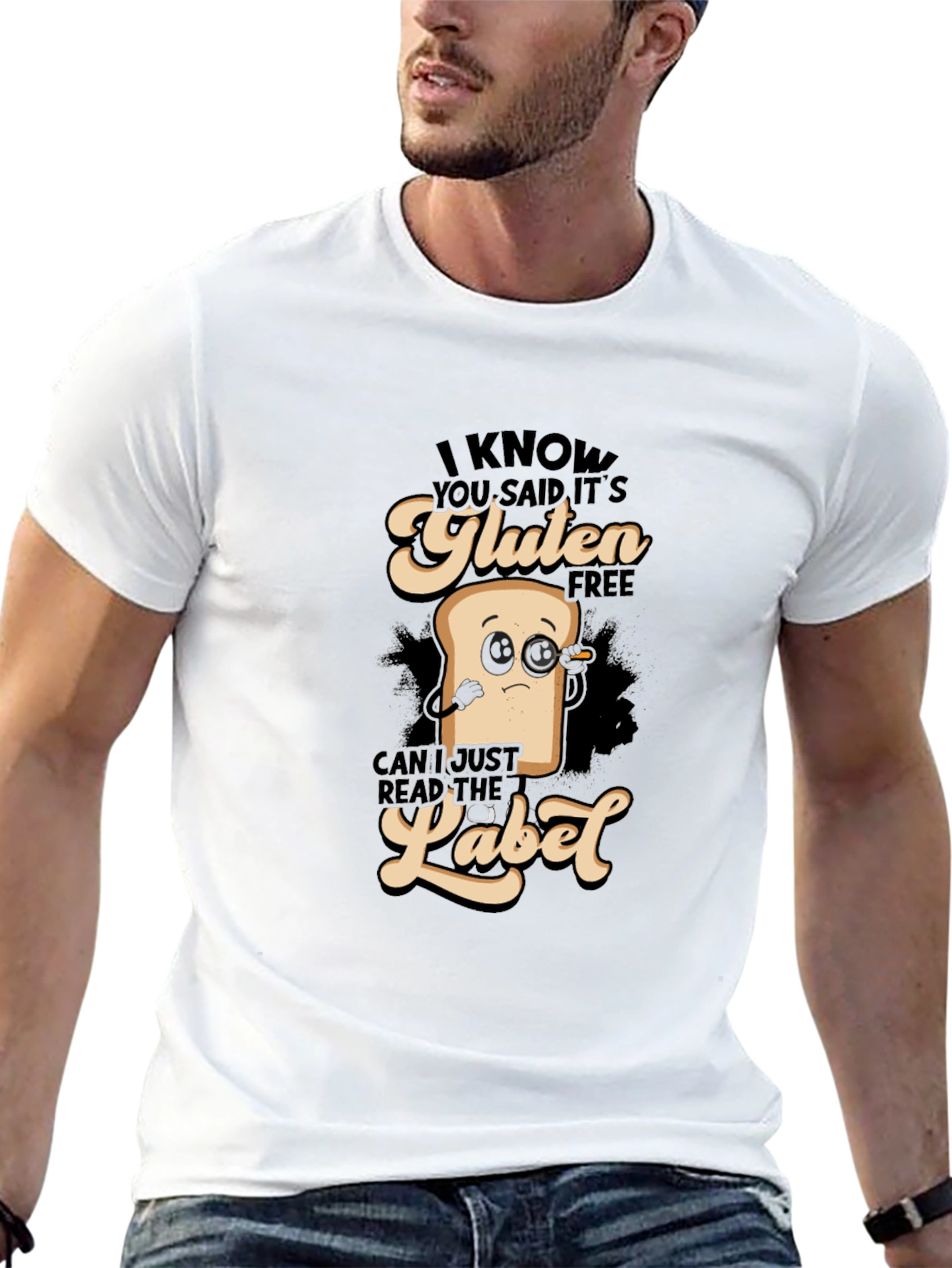 Gluten Free Detective T-Shirt Funny Foodie Shirt