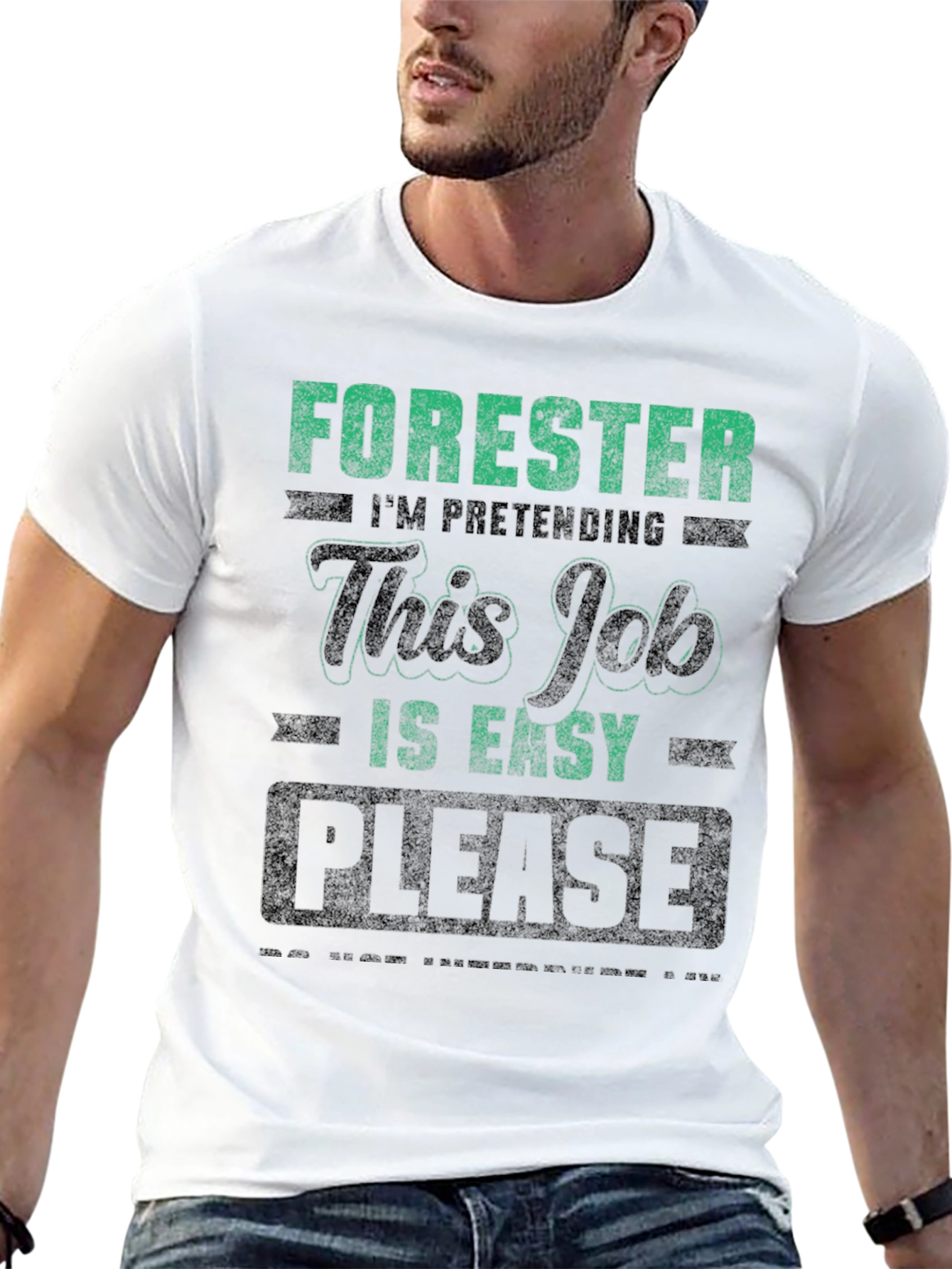Forester Pretending Job is Easy Mens Black T-Shirt