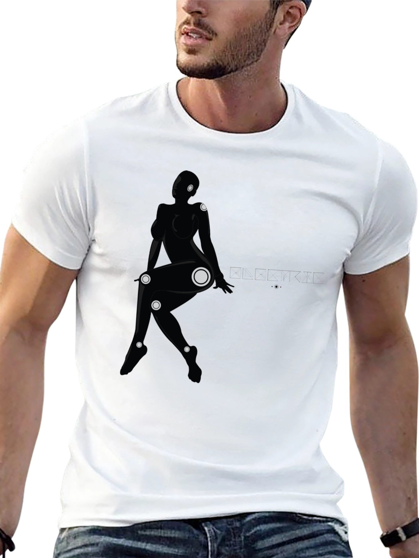 Abstract Woman Graphic Black T-Shirt