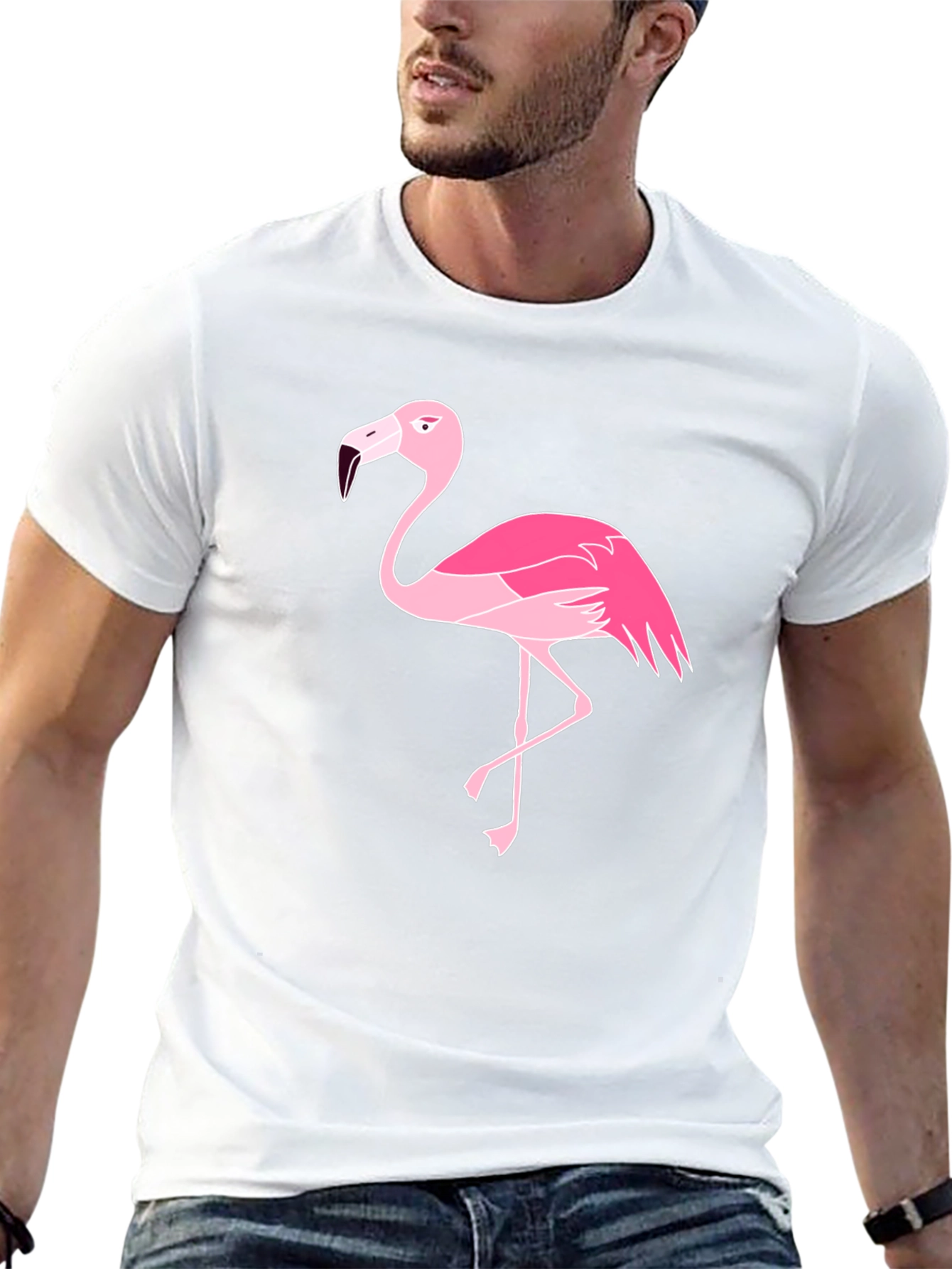 Pink Flamingo Graphic Tee - Classic Black T-Shirt
