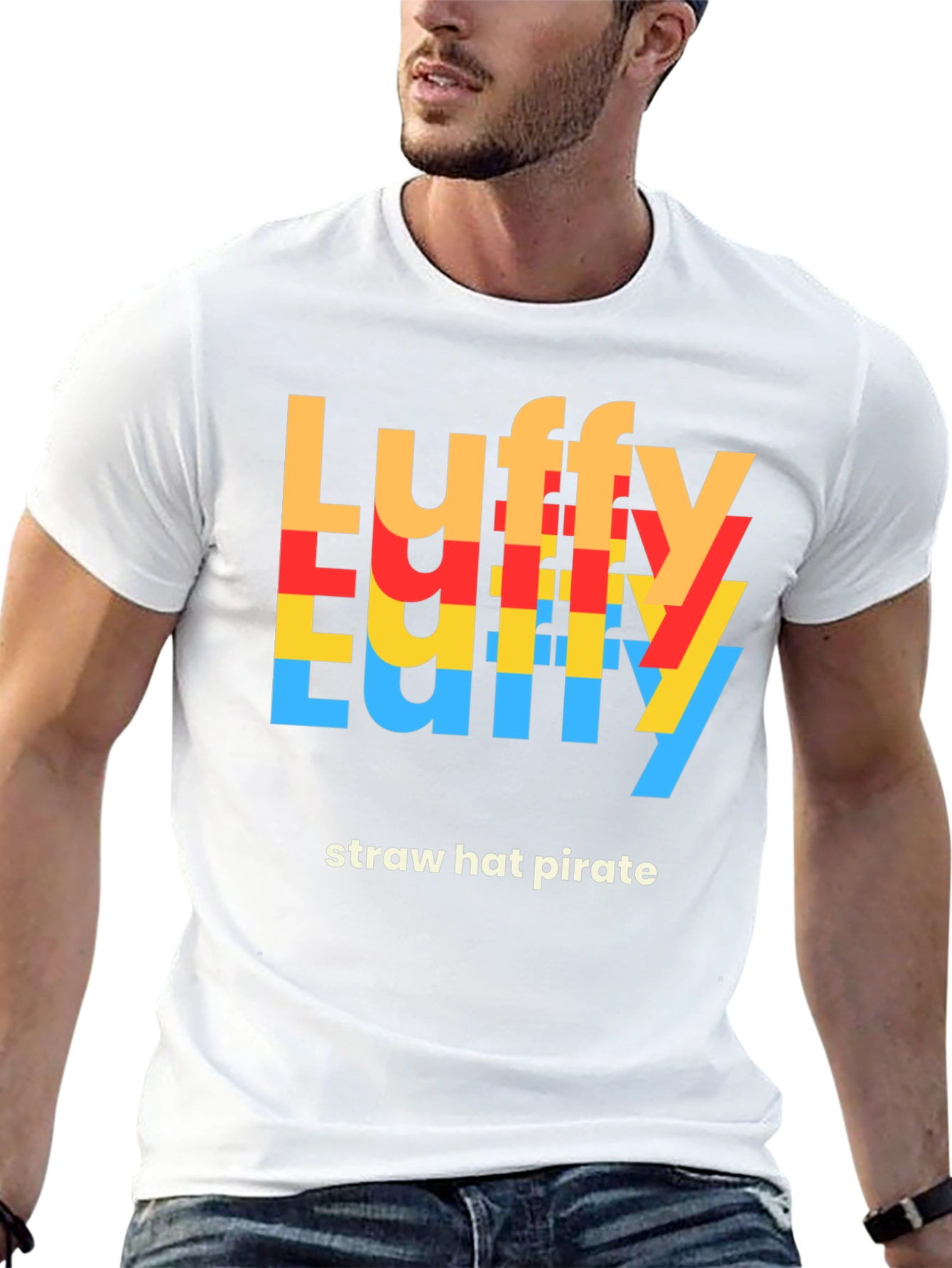 Luffy Straw Hat Pirate Graphic Tee - Black