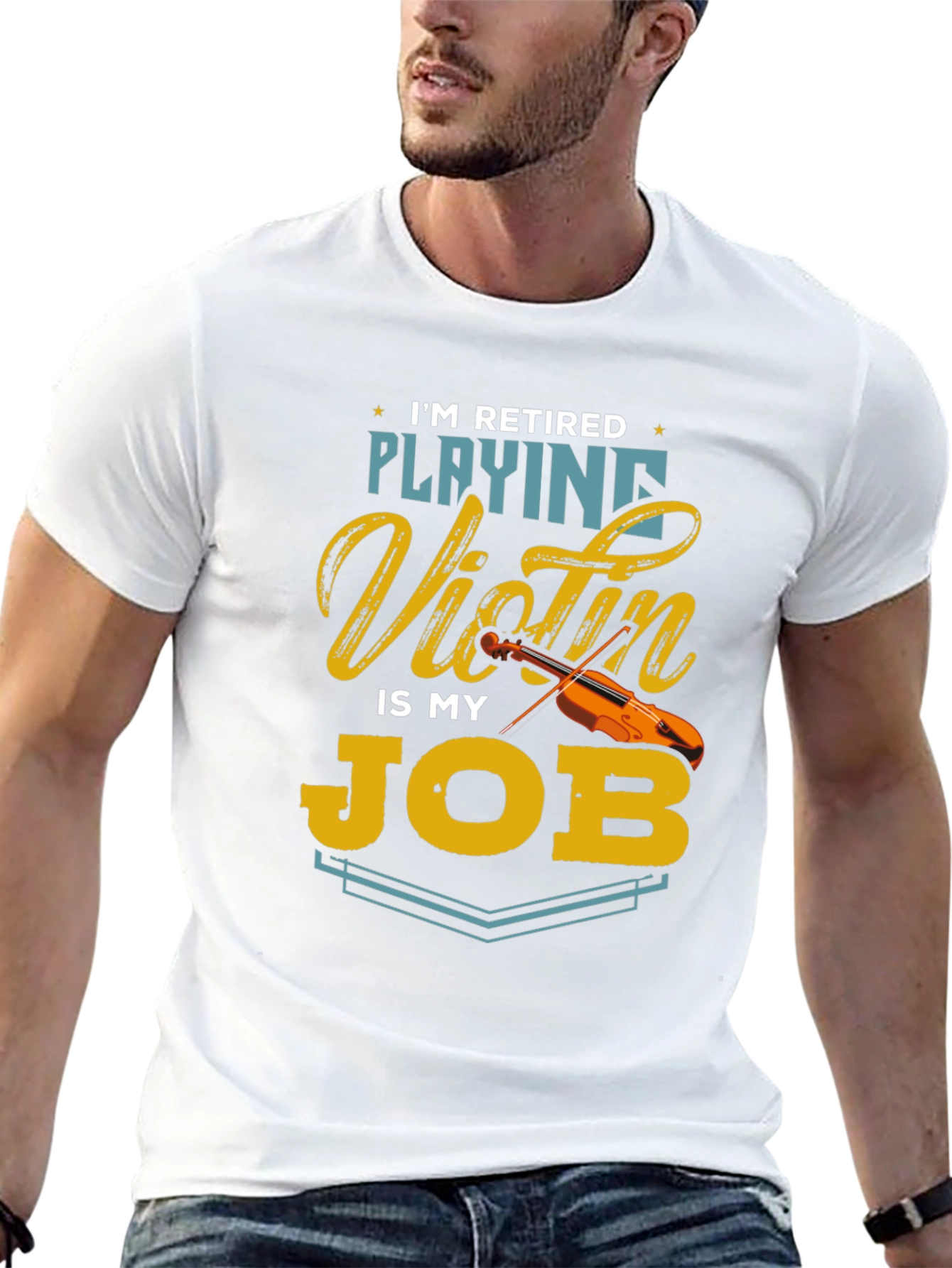 Retired Playing Violin T-Shirt Musician Gift