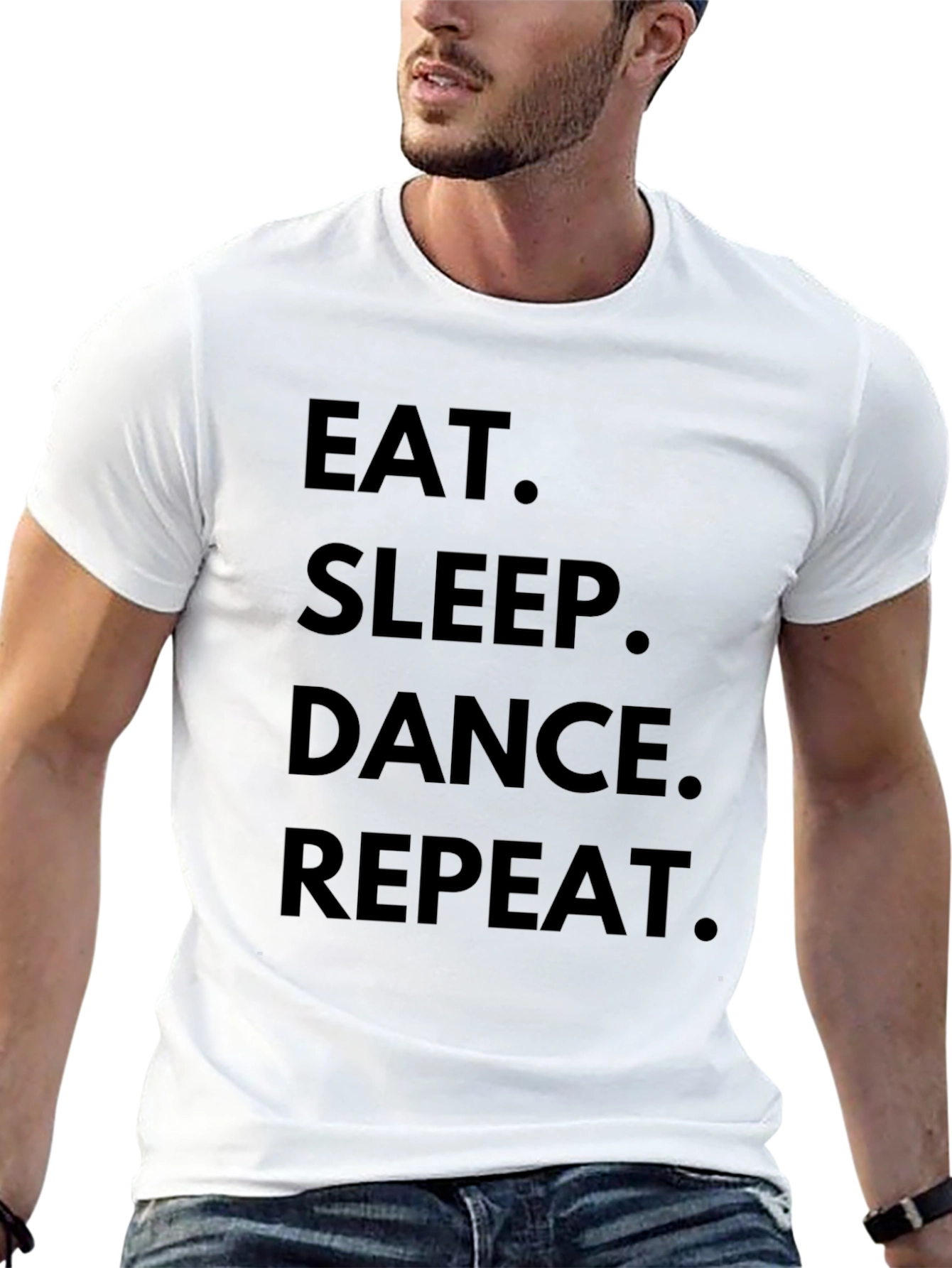 Eat Sleep Dance Repeat Black Graphic T-Shirt