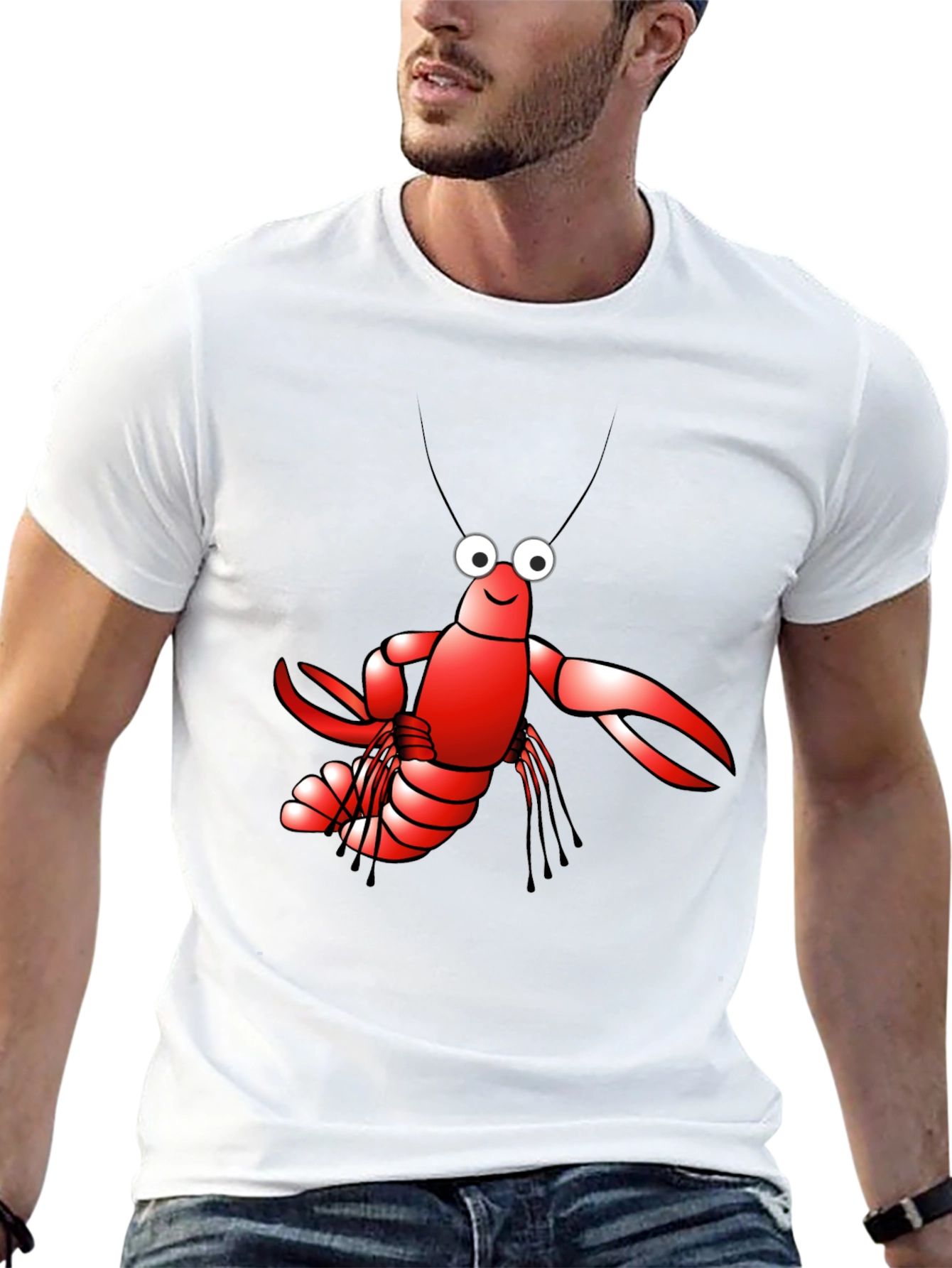 Lobster Graphic Tee - Black Cotton T-Shirt
