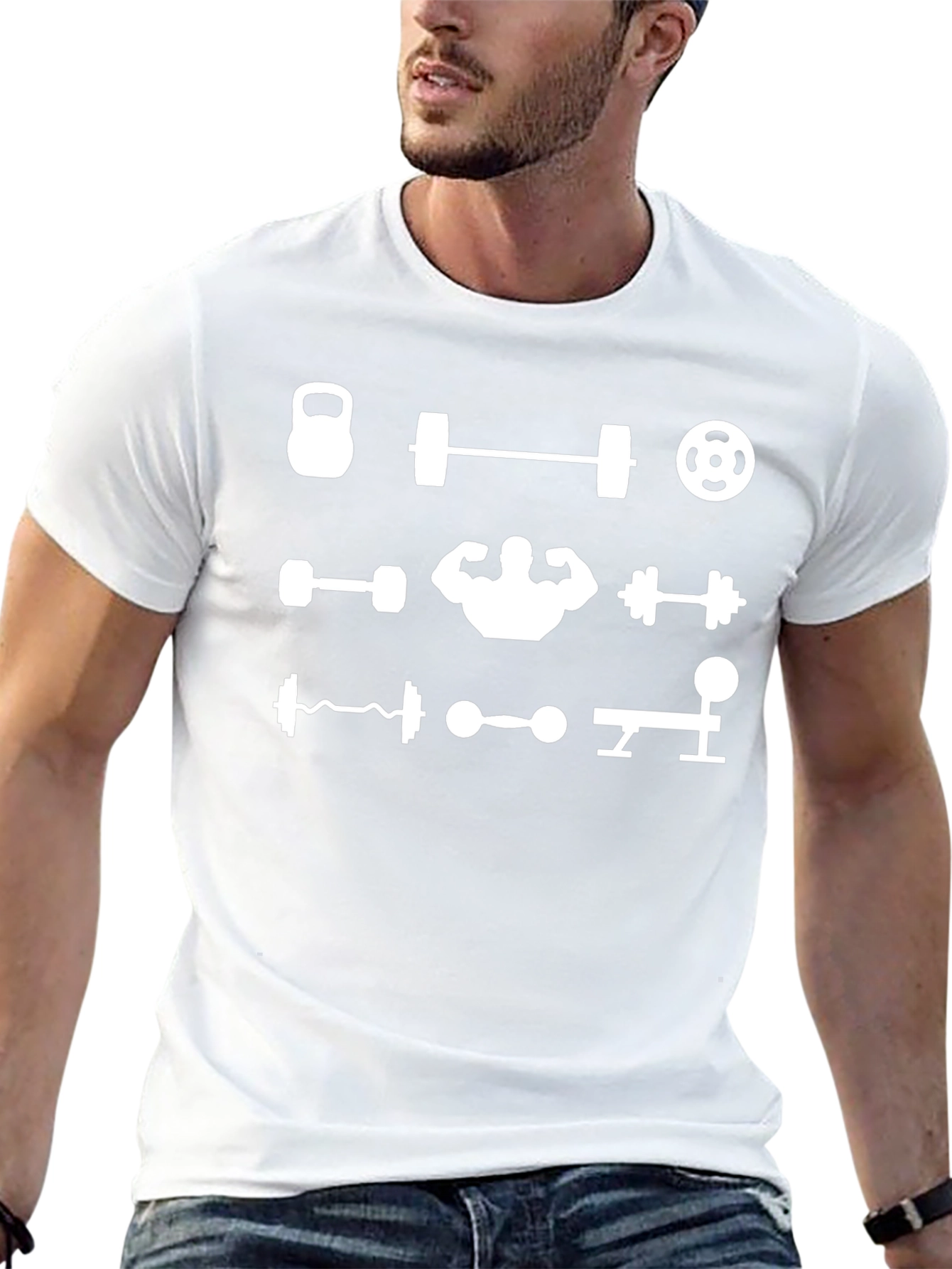 Gym Lover Black T-Shirt Weightlifting Bodybuilding Tee