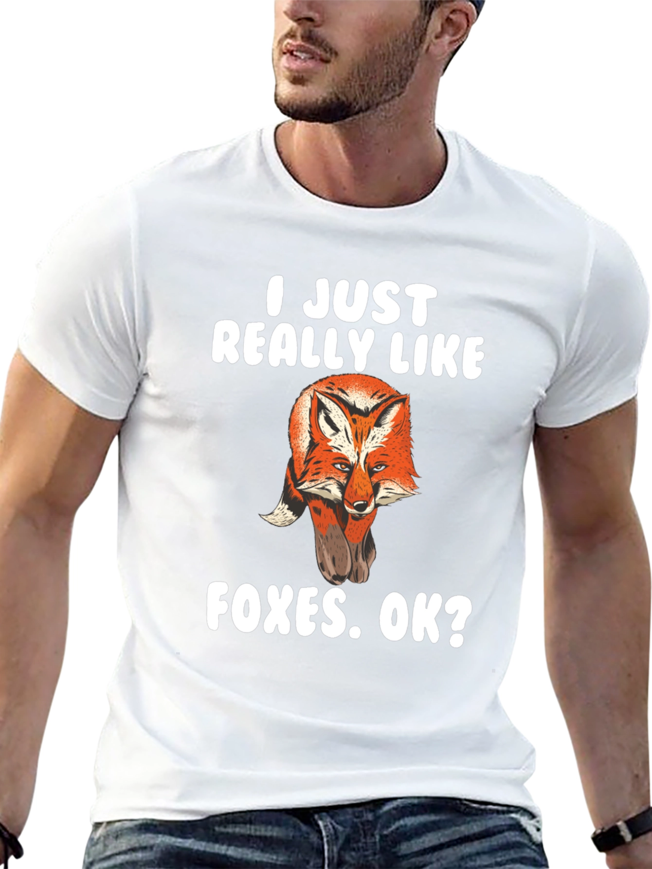 I Just Really Like Foxes Black Graphic Tee