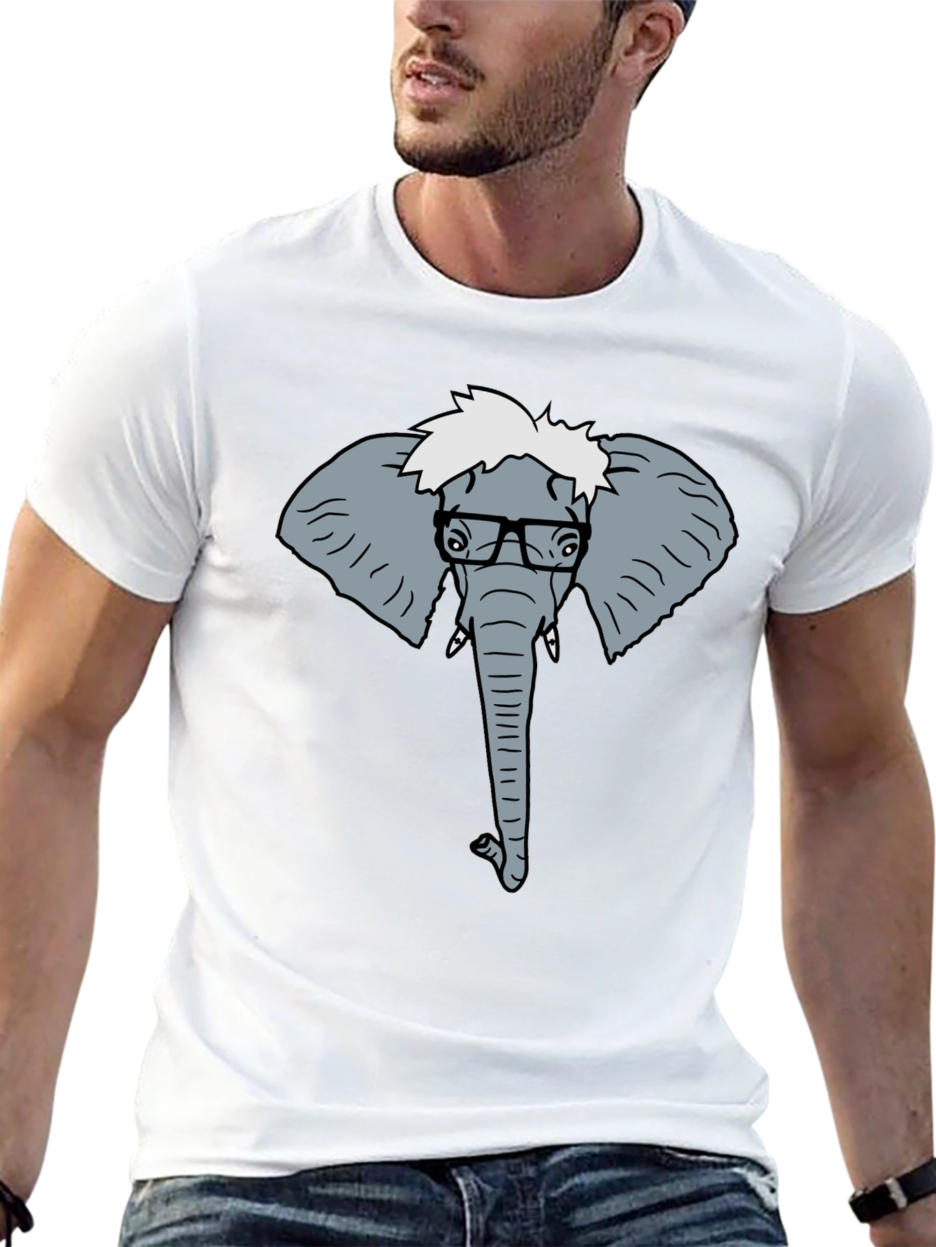 Elephant Nerd T-Shirt - Quirky Graphic Tee
