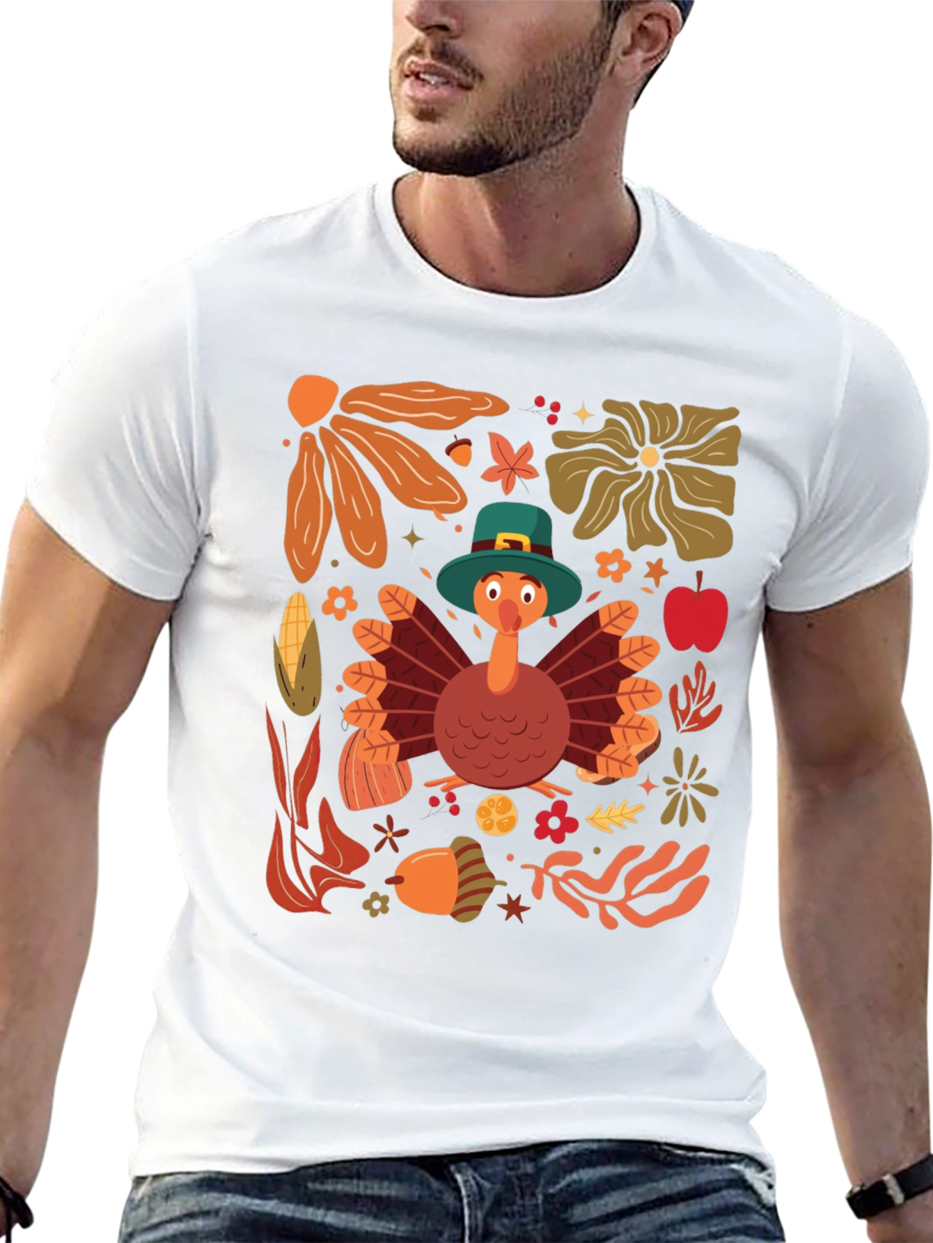 Thanksgiving Turkey Graphic T-Shirt