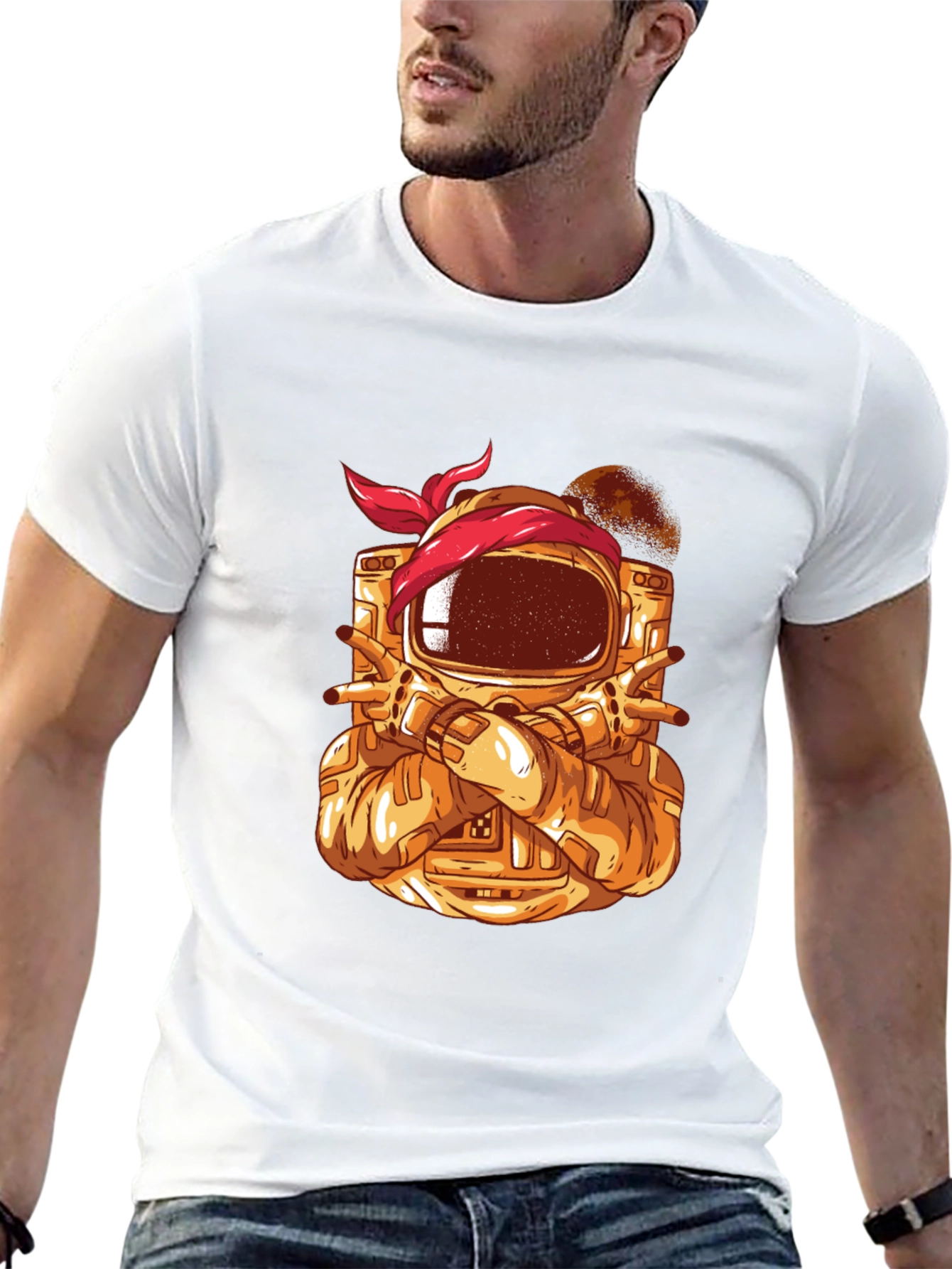 Astronaut Graphic Tee - Cool Space Design