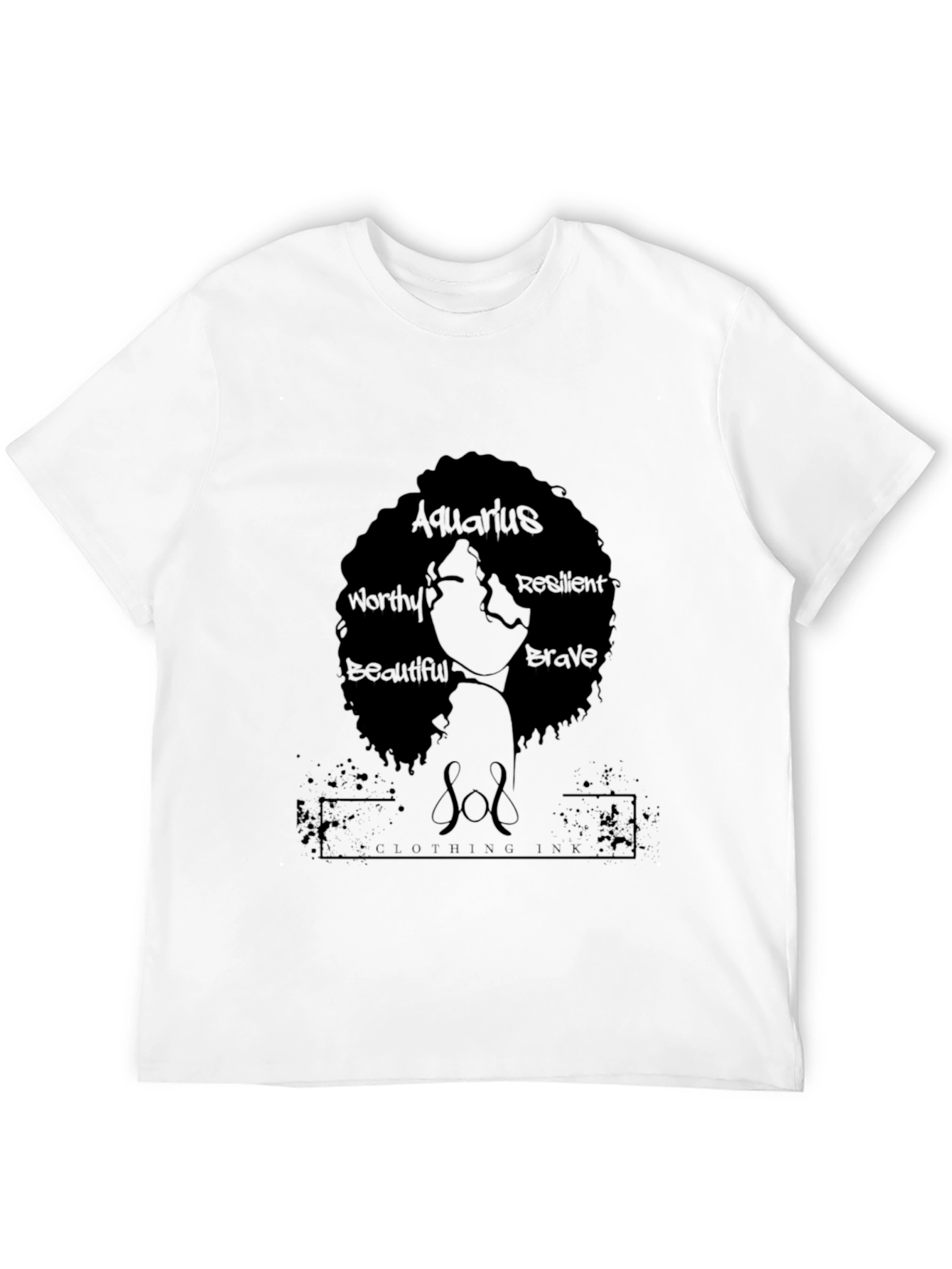 Aquarius Woman Black T-Shirt - Worthy Beautiful Brave