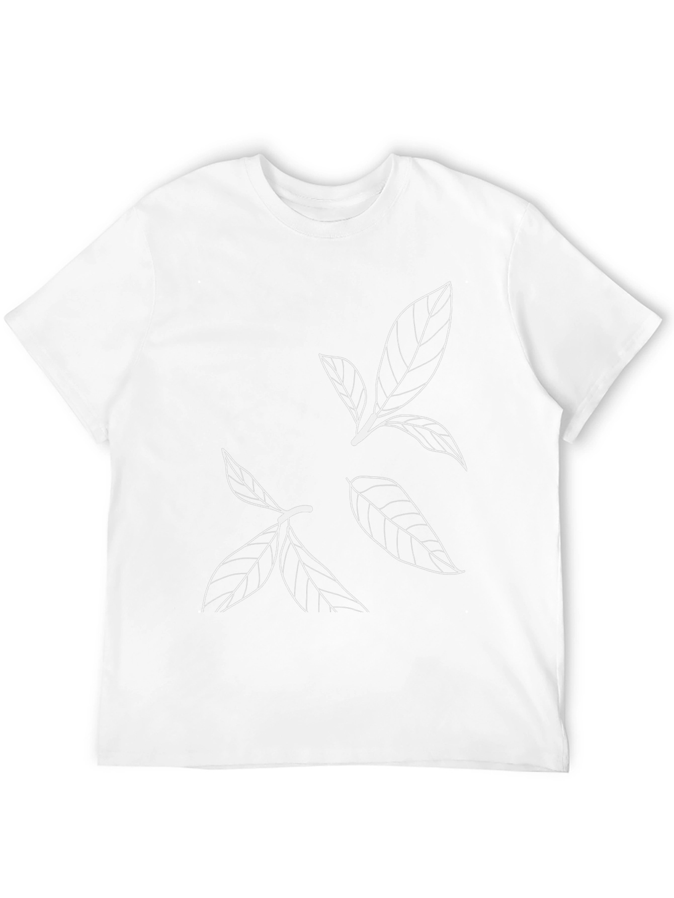 Minimalist Leaf Graphic Black T-Shirt