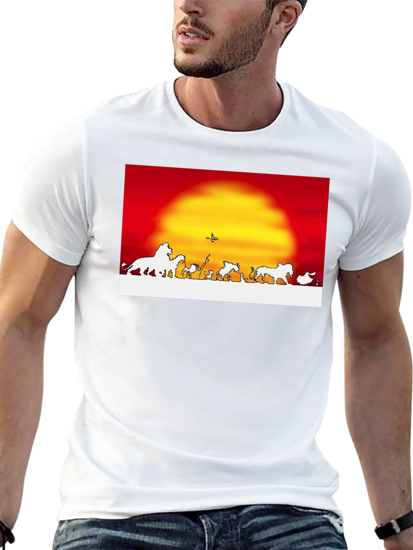 Lion King T-Shirt Red Sunset Graphic Tee
