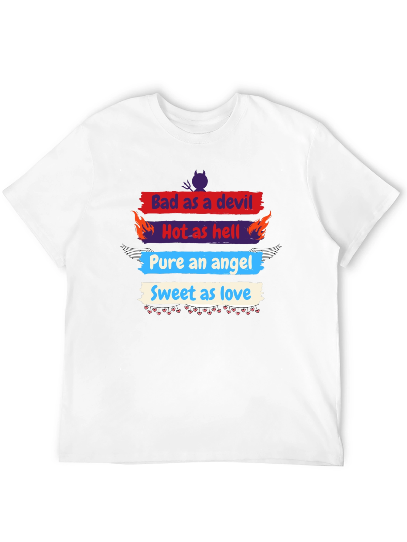 Bad Devil Hot Hell Angel Love Graphic Tee