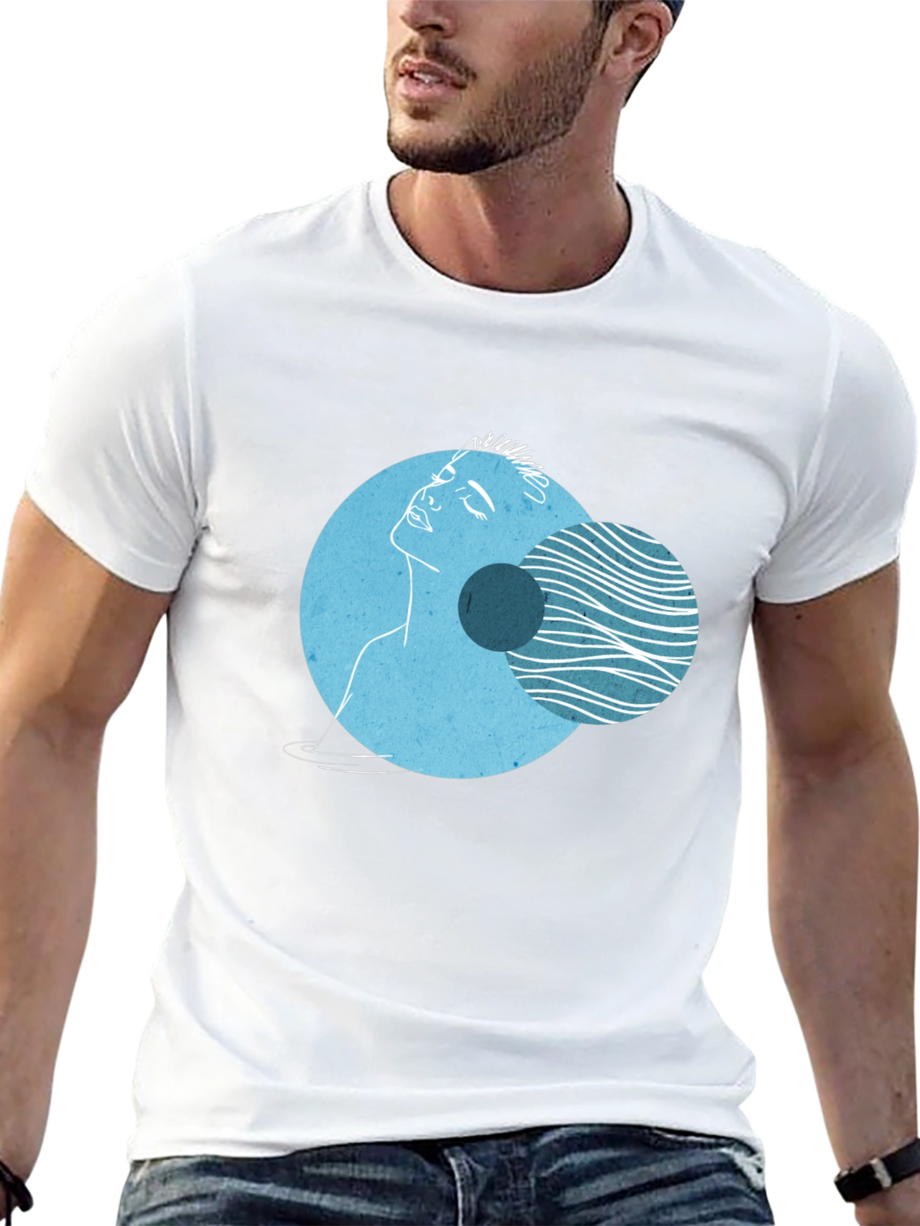 Abstract Face Graphic Tee - Modern Art Shirt
