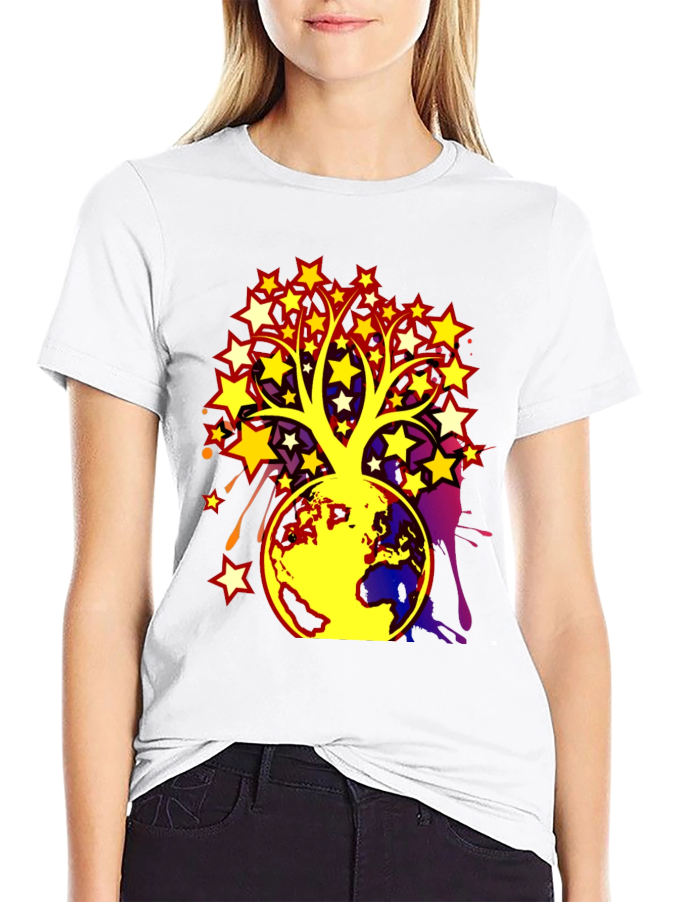 Starry Tree of Life on Earth Graphic Tee