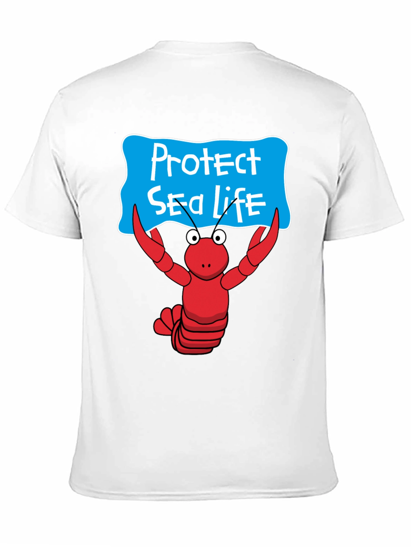 Protect Sea Life Cartoon Lobster Graphic Tee