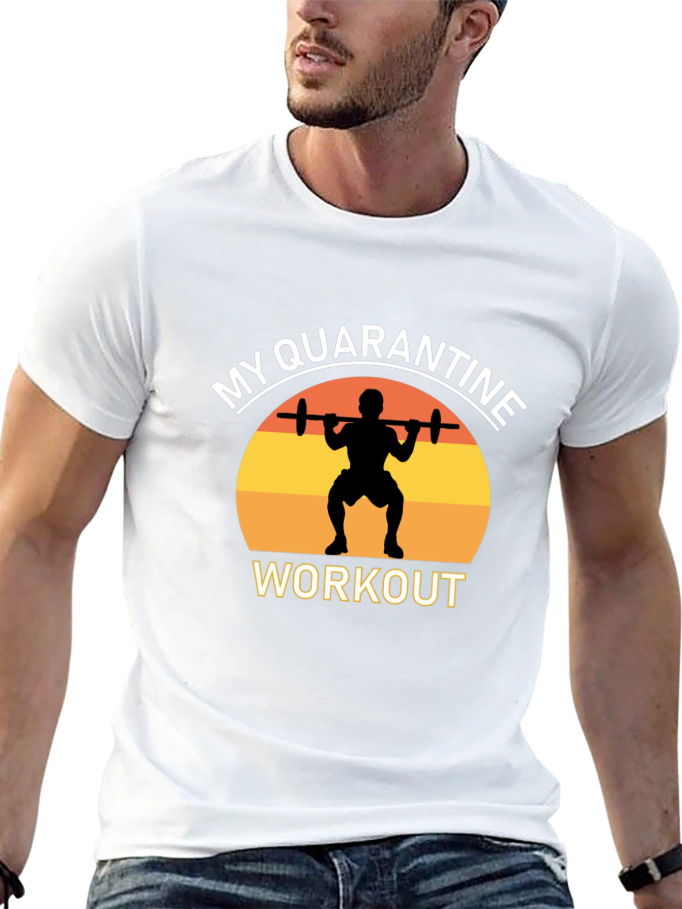 My Quarantine Workout Black Graphic T-Shirt