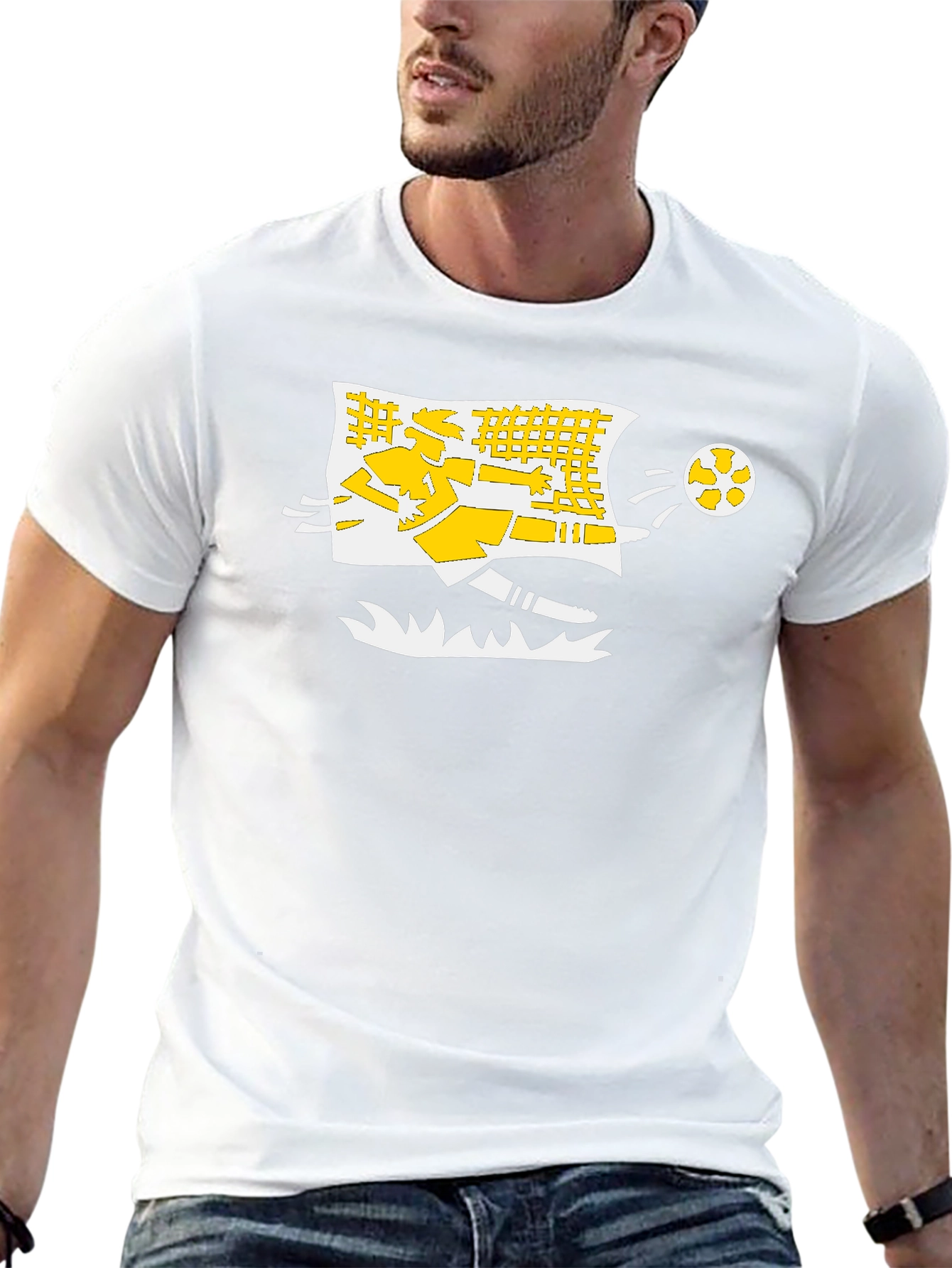 Soccer Kick T-Shirt - Black Cotton Graphic Tee