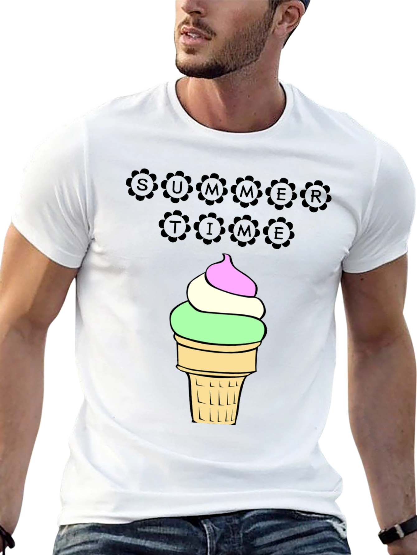 Summer Time Ice Cream Graphic T-Shirt