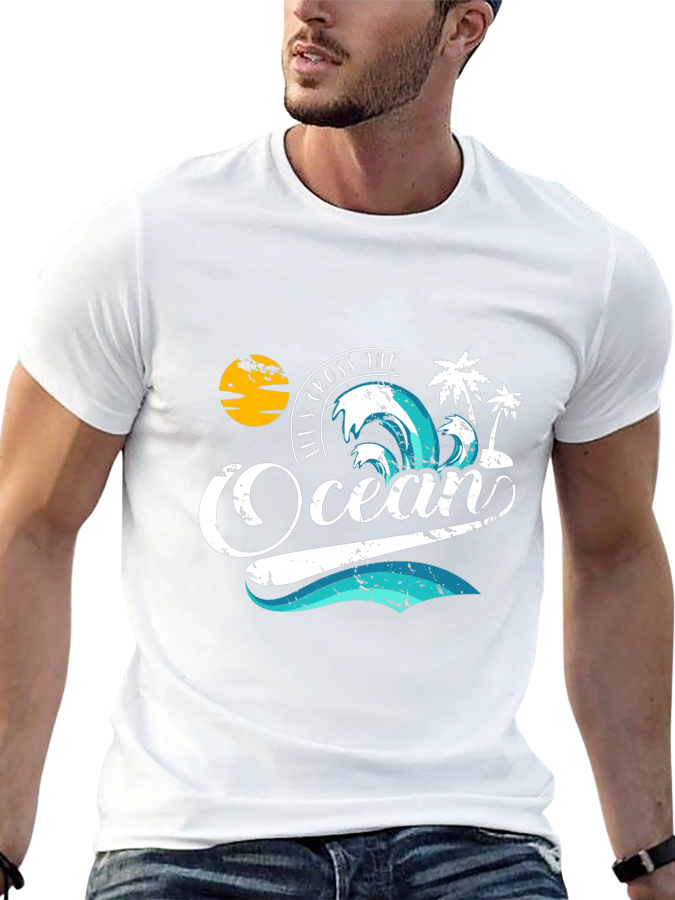 Ocean Wave Graphic Tee - Black T-Shirt