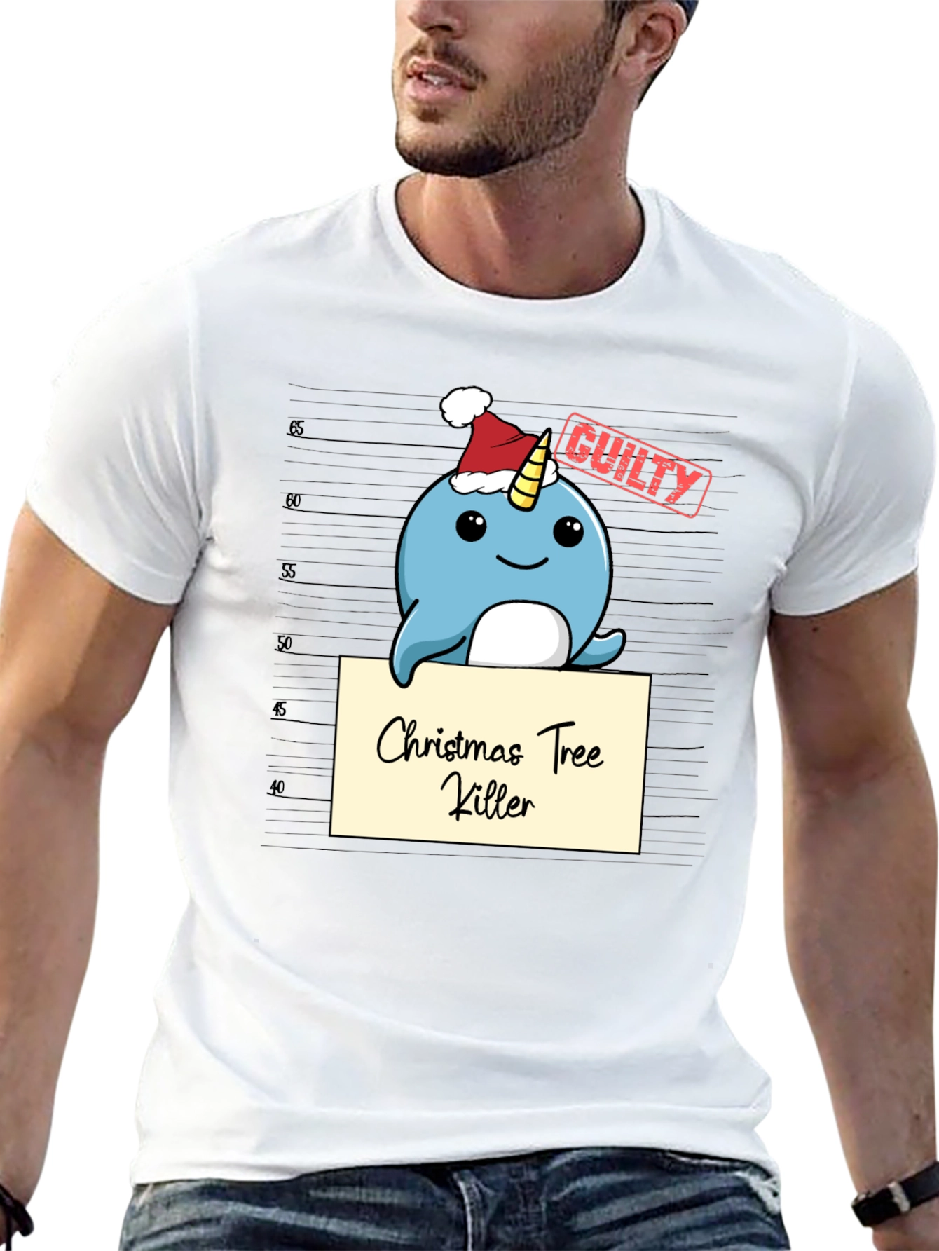 Christmas Tree Killer Narwhal T-Shirt