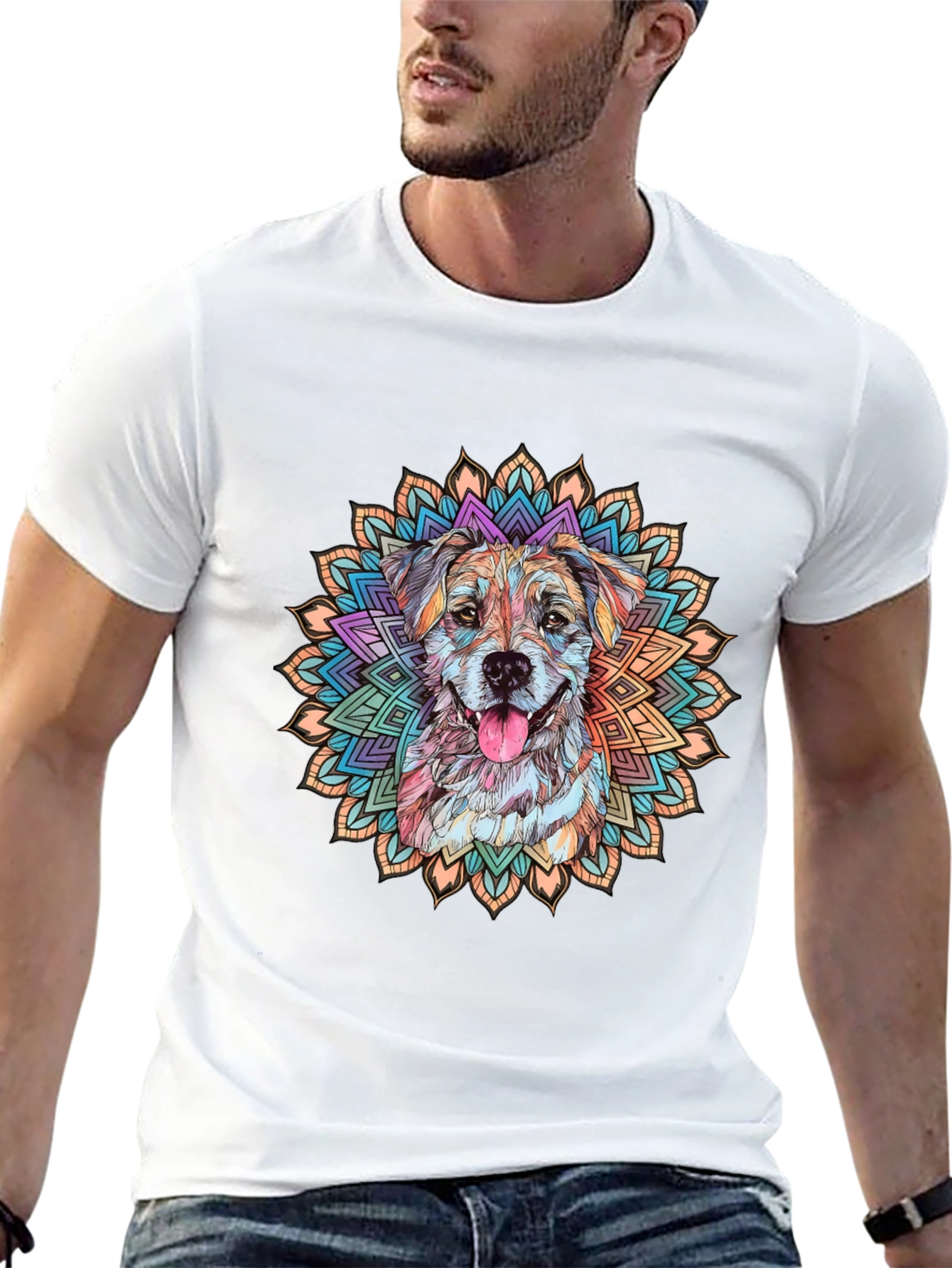 Dog Mandala Graphic Tee - Stylish & Comfortable