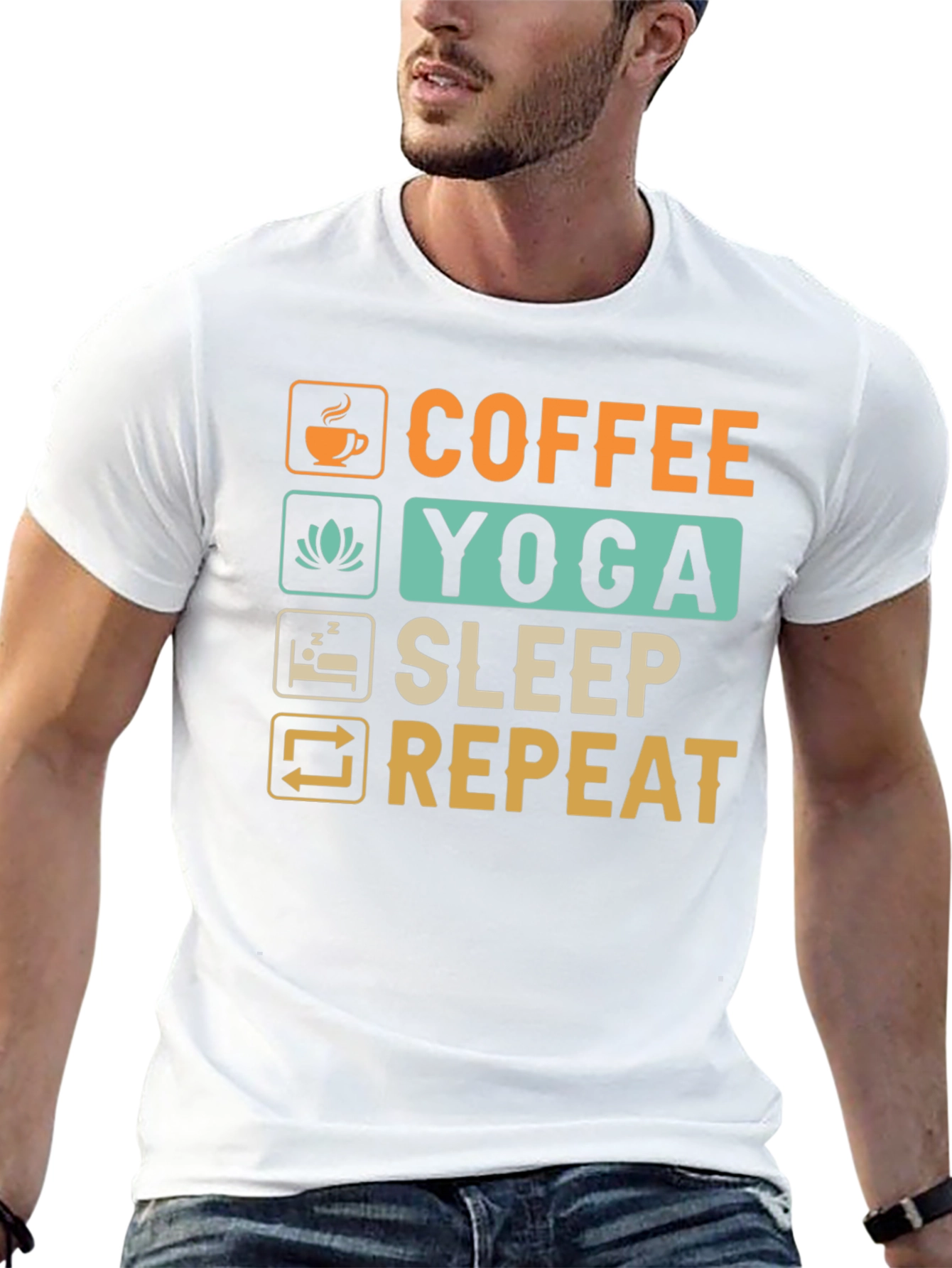 Coffee Yoga Sleep Repeat Graphic Tee