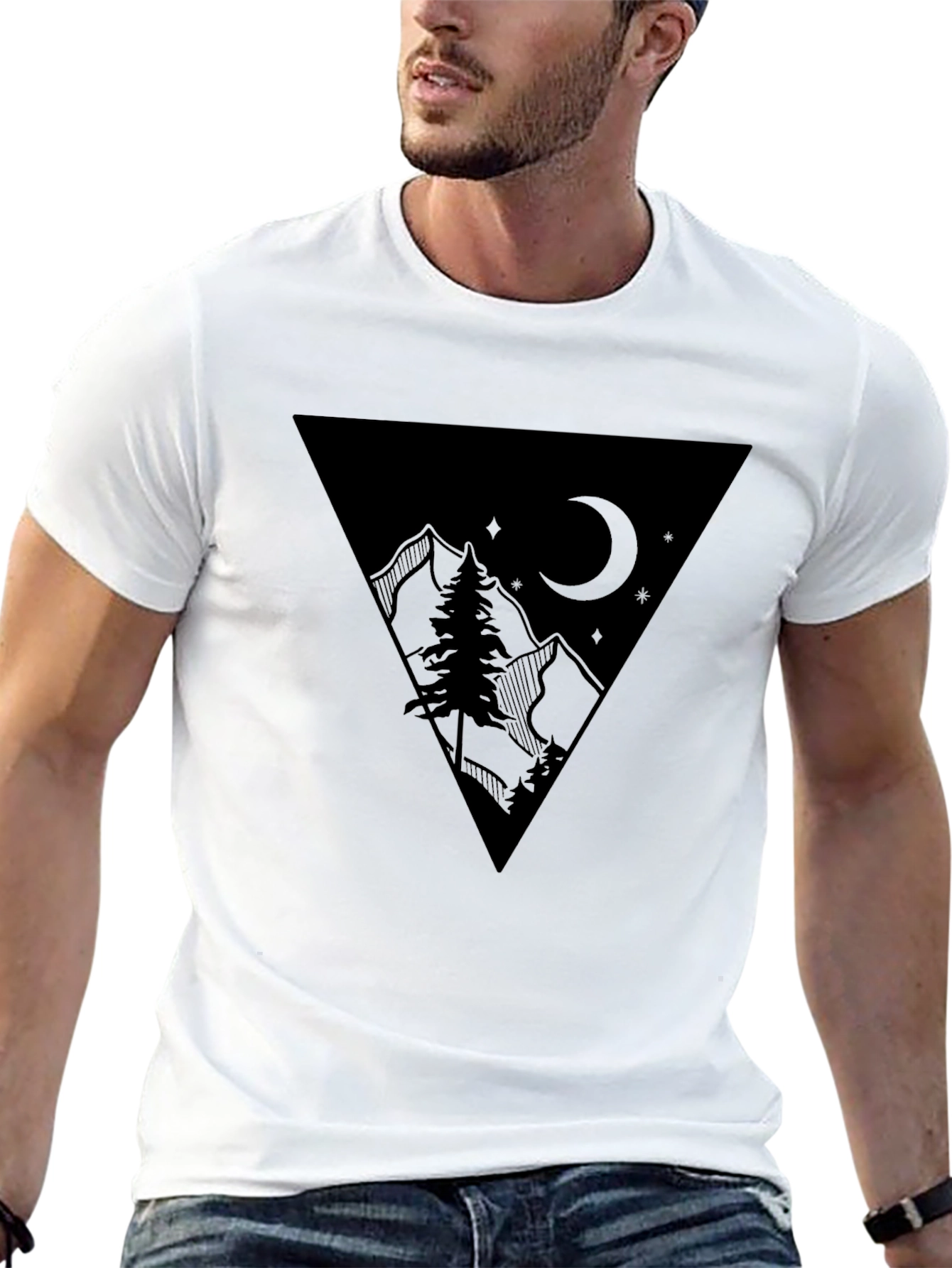 Mountain Moon Graphic Tee - Mens Black T-Shirt