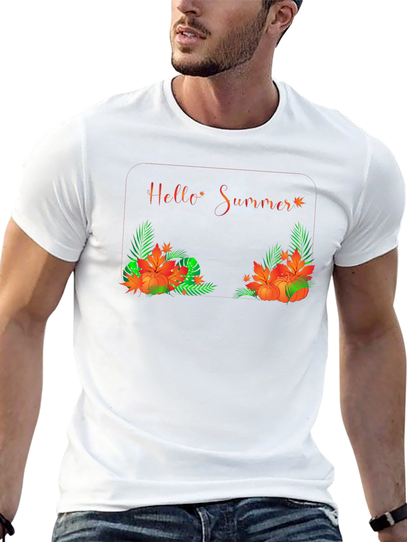 Hello Summer Graphic Black Tee