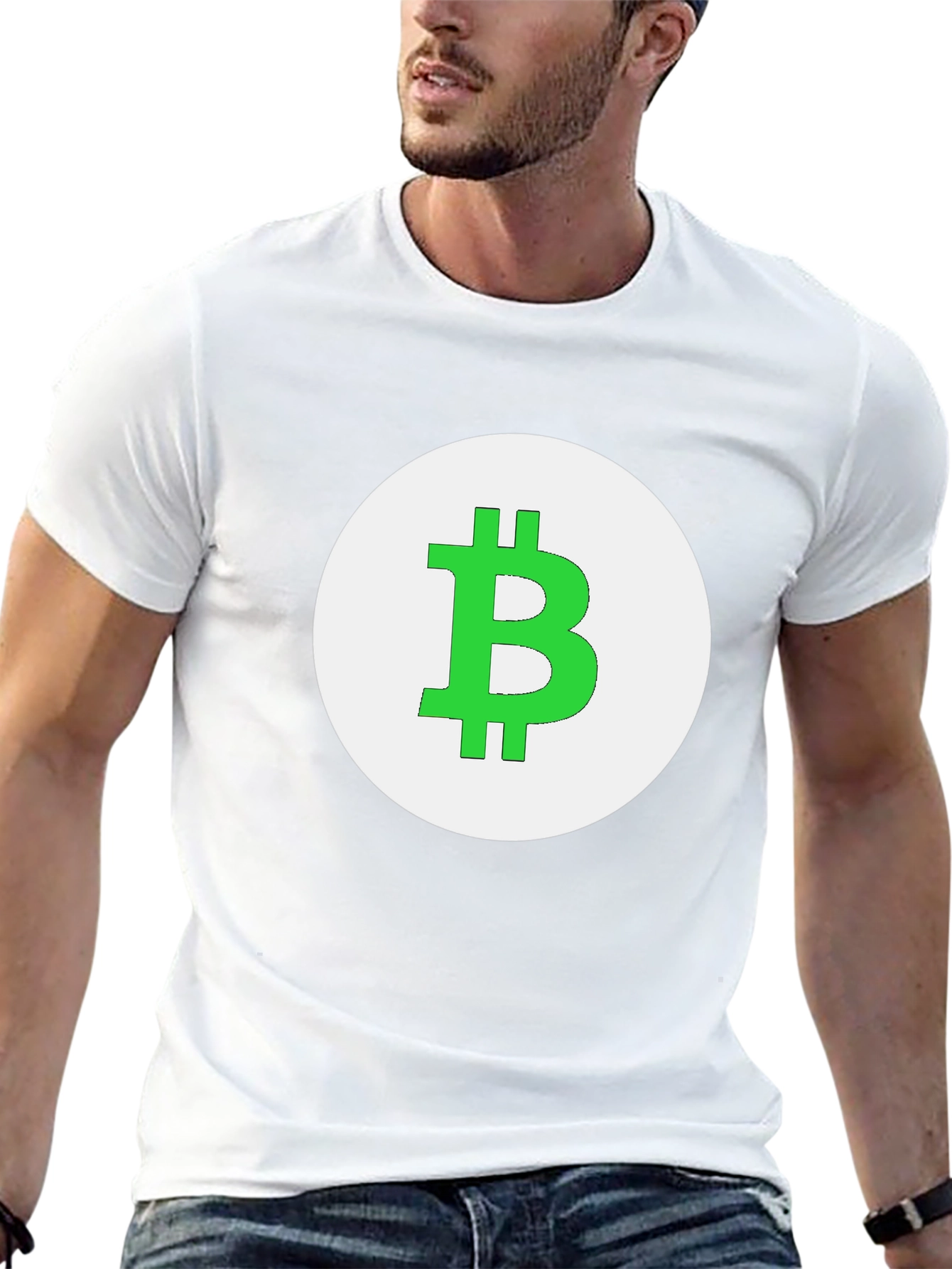 Bitcoin Logo Graphic Tee - Black Cotton T-Shirt