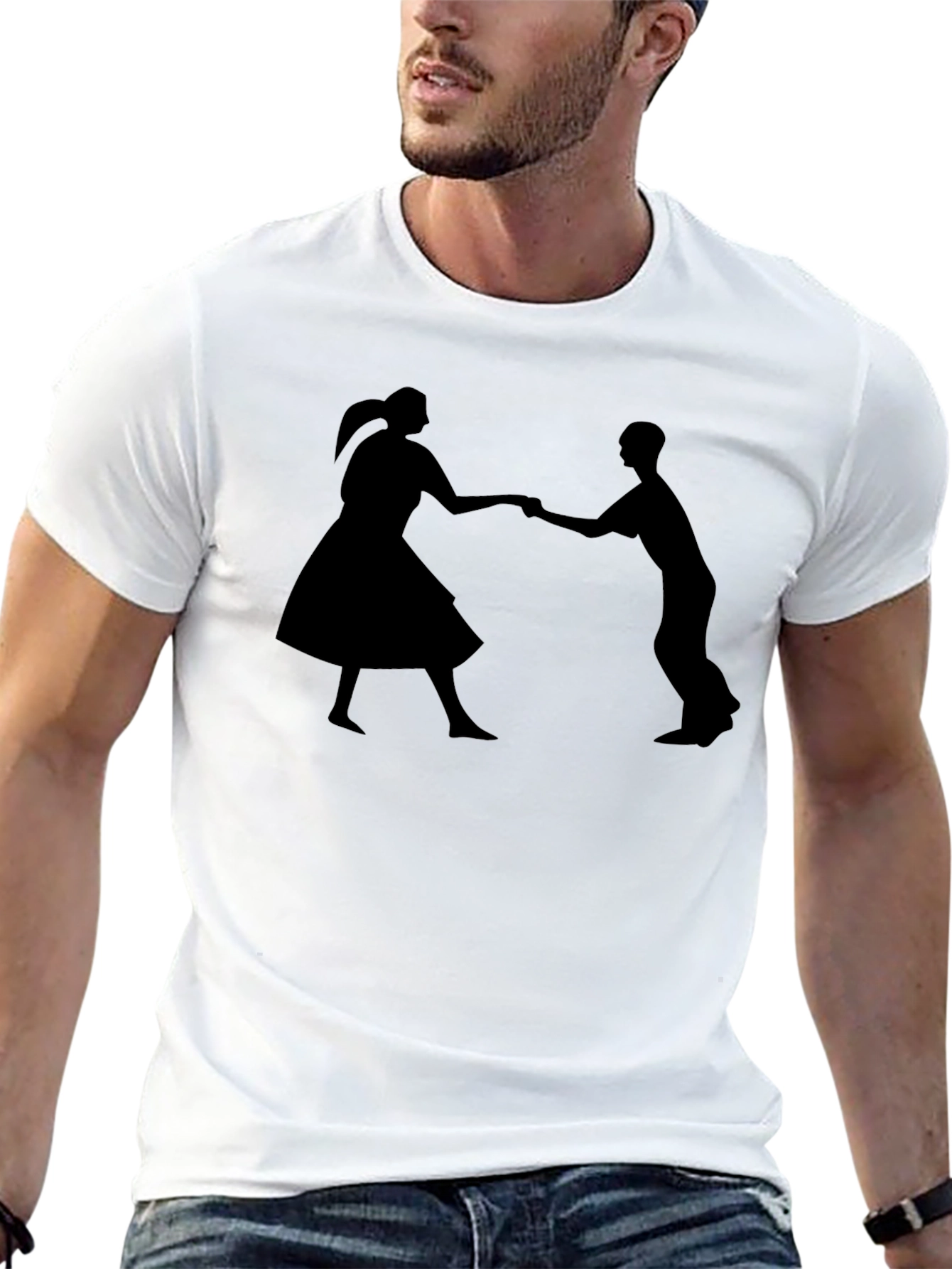 Swing Dance Silhouette Black T-Shirt