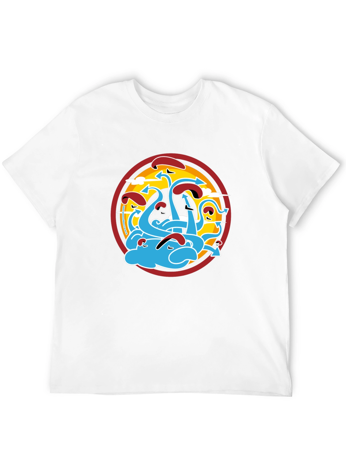 Graphic Print T-Shirt - Octopus Art Design