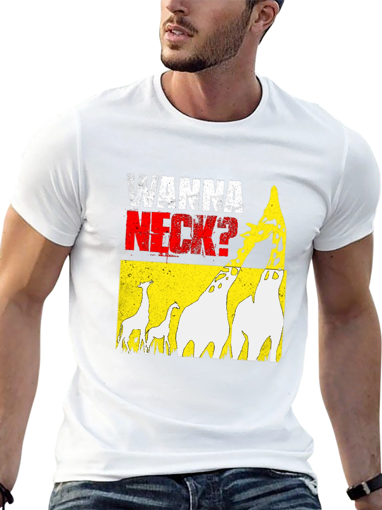 Wanna Neck? Giraffe Graphic Print Tee