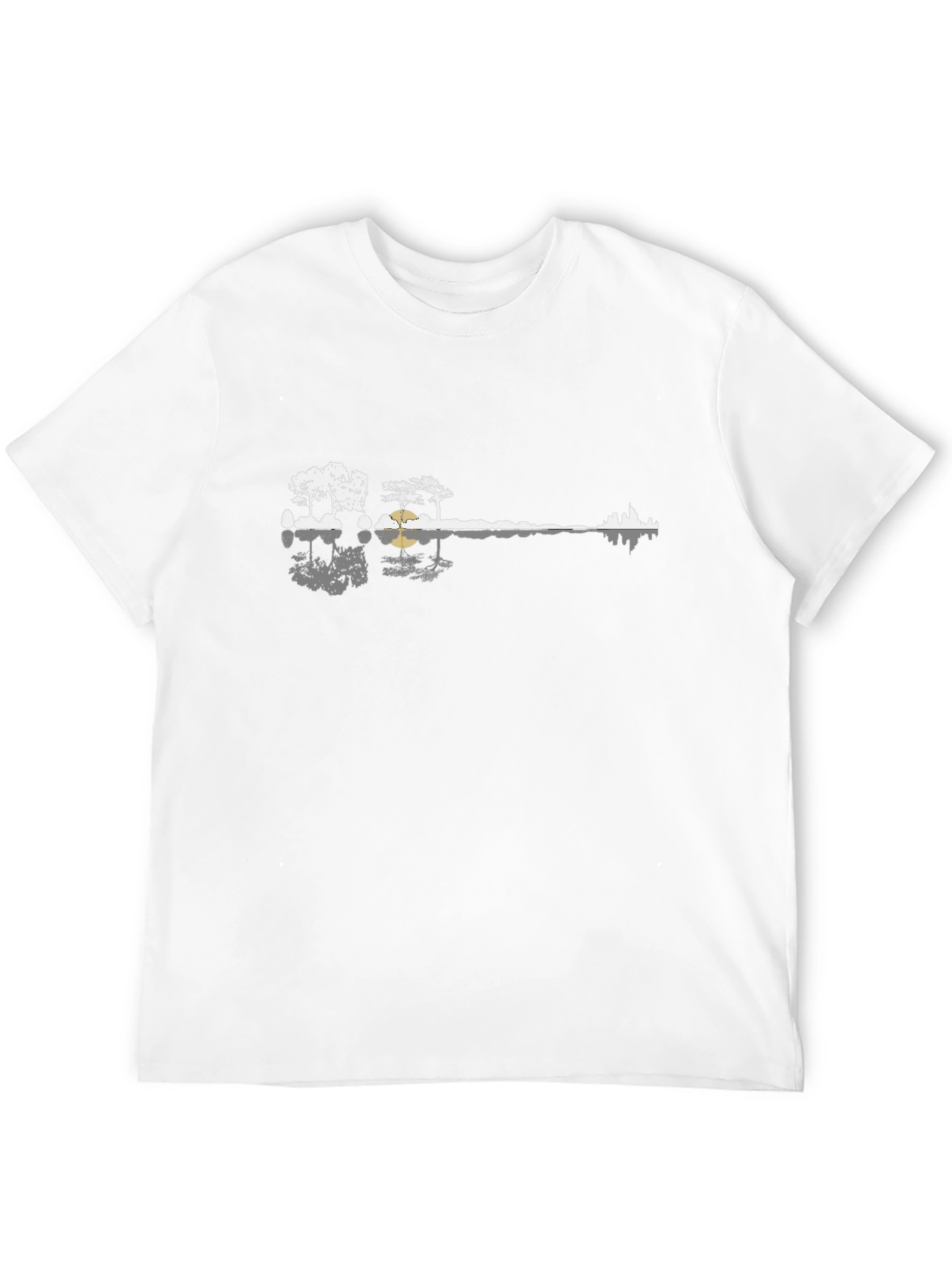 Guitar Landscape Black T-Shirt