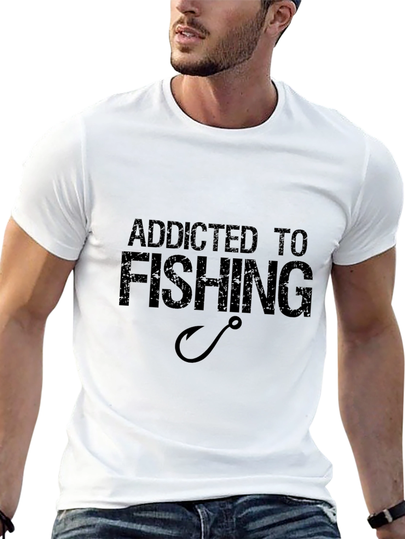 Addicted to Fishing Black T-Shirt