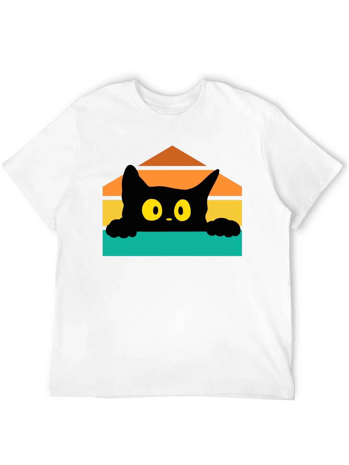 Retro Cat Peek T-Shirt - Fun Graphic Tee