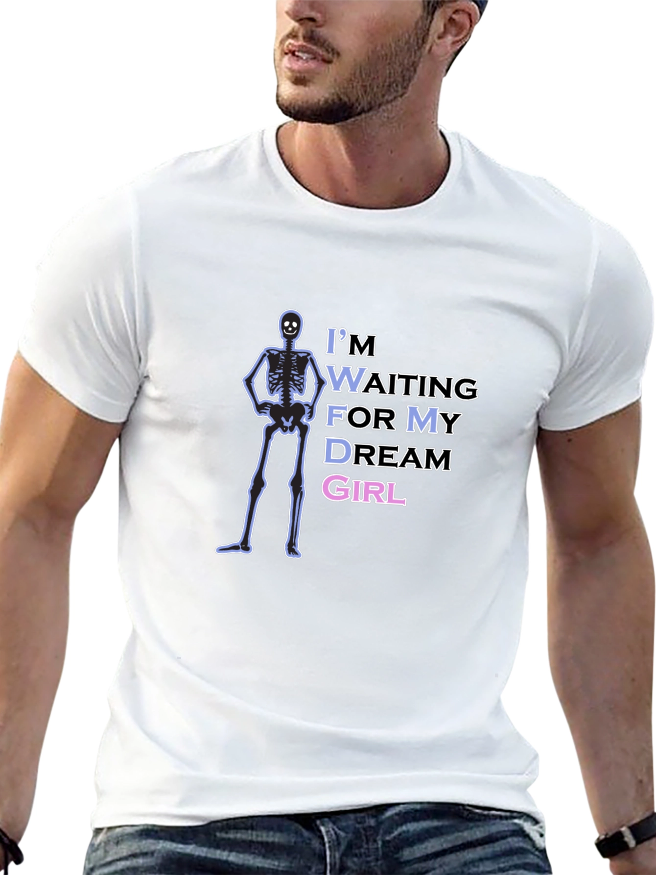 Waiting Skeleton Graphic Tee - Mens Black T-Shirt